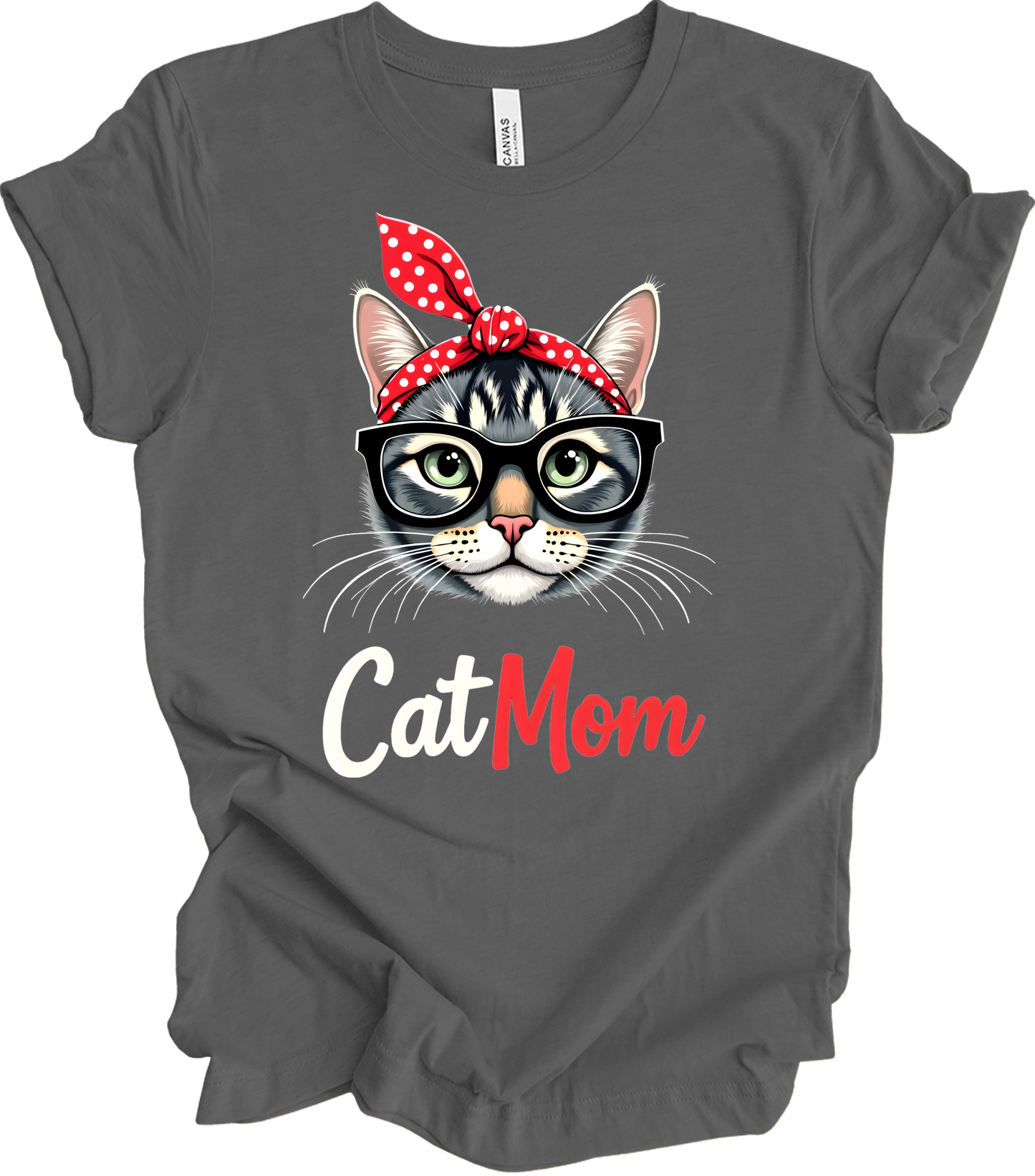 Cute Cat Mom - Fun & Stylish T-Shirt in Asphalt