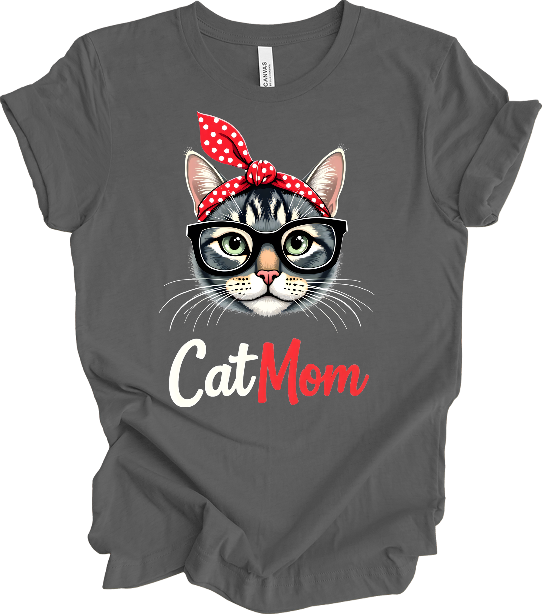 Cute Cat Mom - Fun & Stylish T-Shirt in Asphalt
