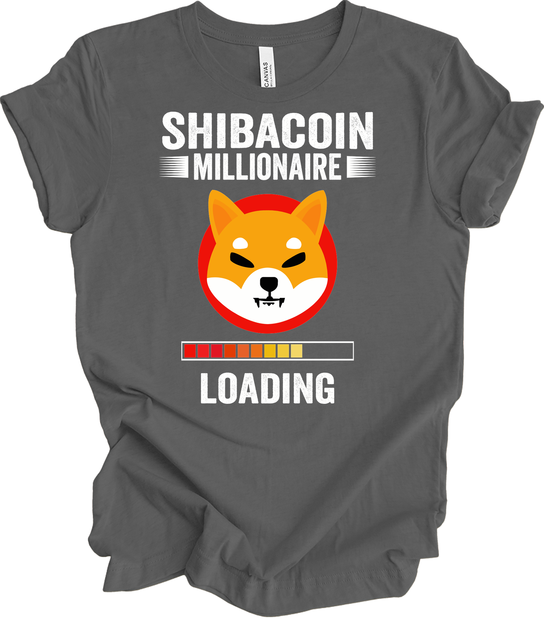 Shiba Inu Millionaire Loading Crypto SHIB Coin T-Shirt in Asphalt