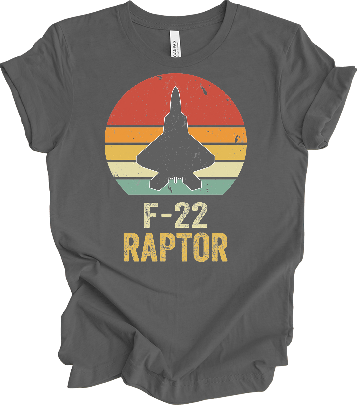 F-22 Raptor Retro T-Shirt in Asphalt