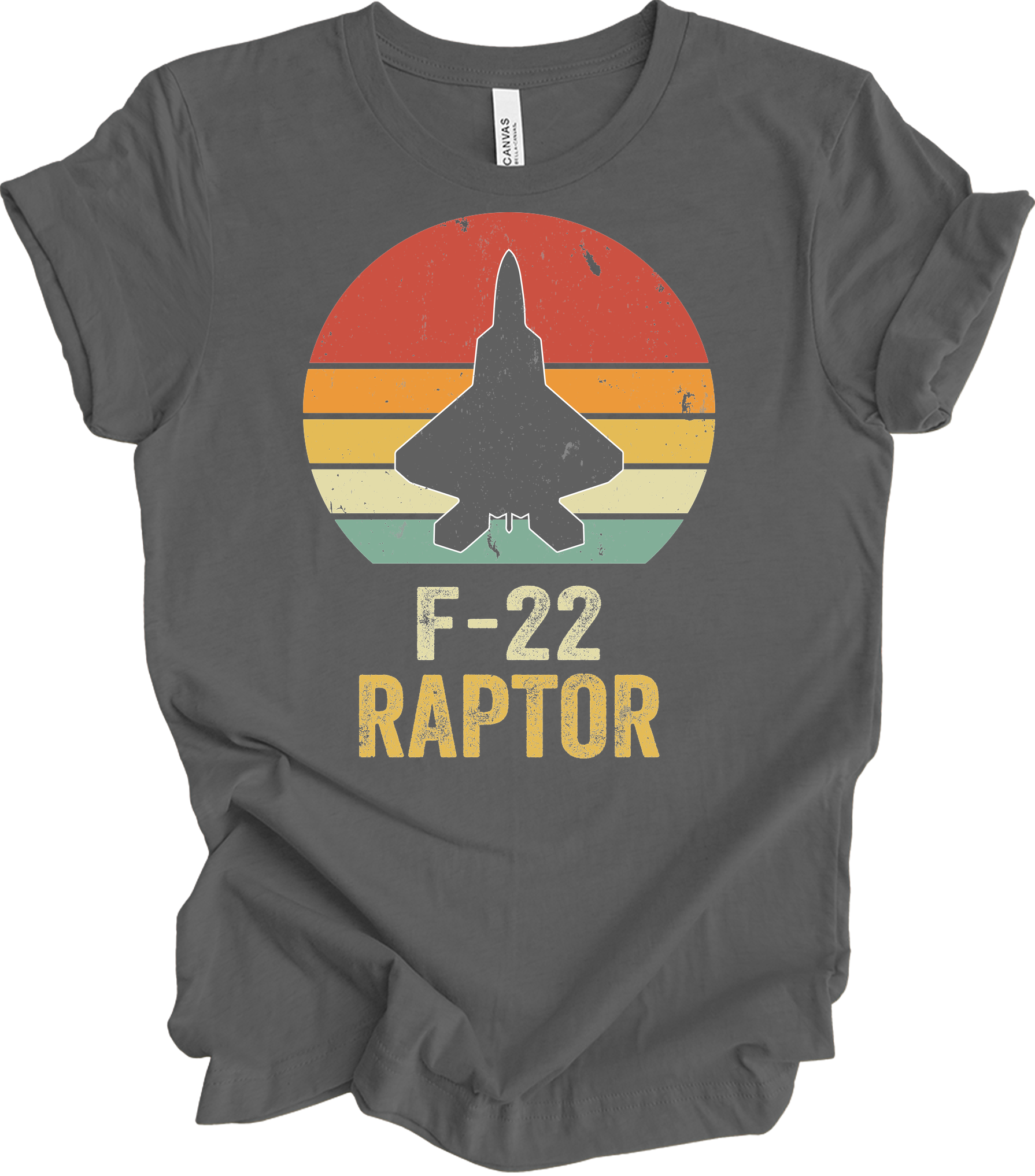 F-22 Raptor Retro T-Shirt in Asphalt