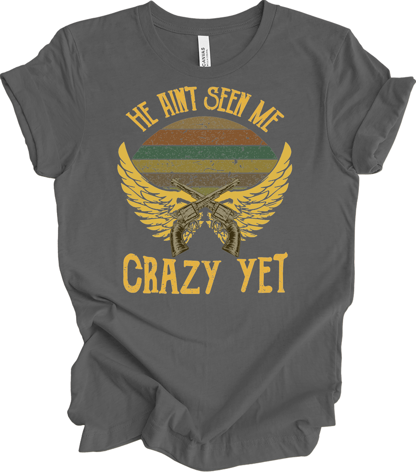 He Ain't Seen Me Crazy Yet Vintage Country Music T-Shirt in Asphalt