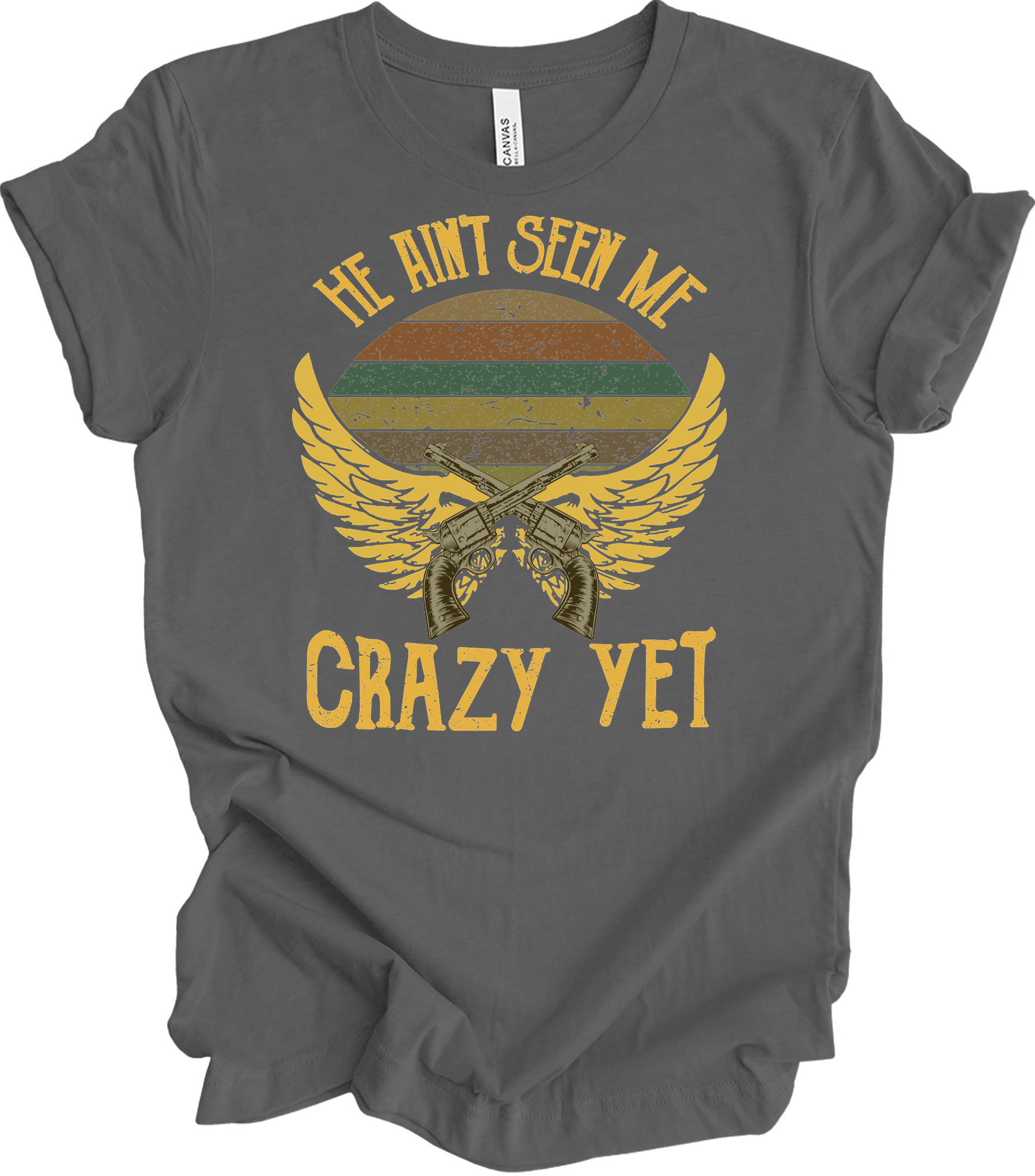 He Ain't Seen Me Crazy Yet Vintage Country Music T-Shirt in Asphalt