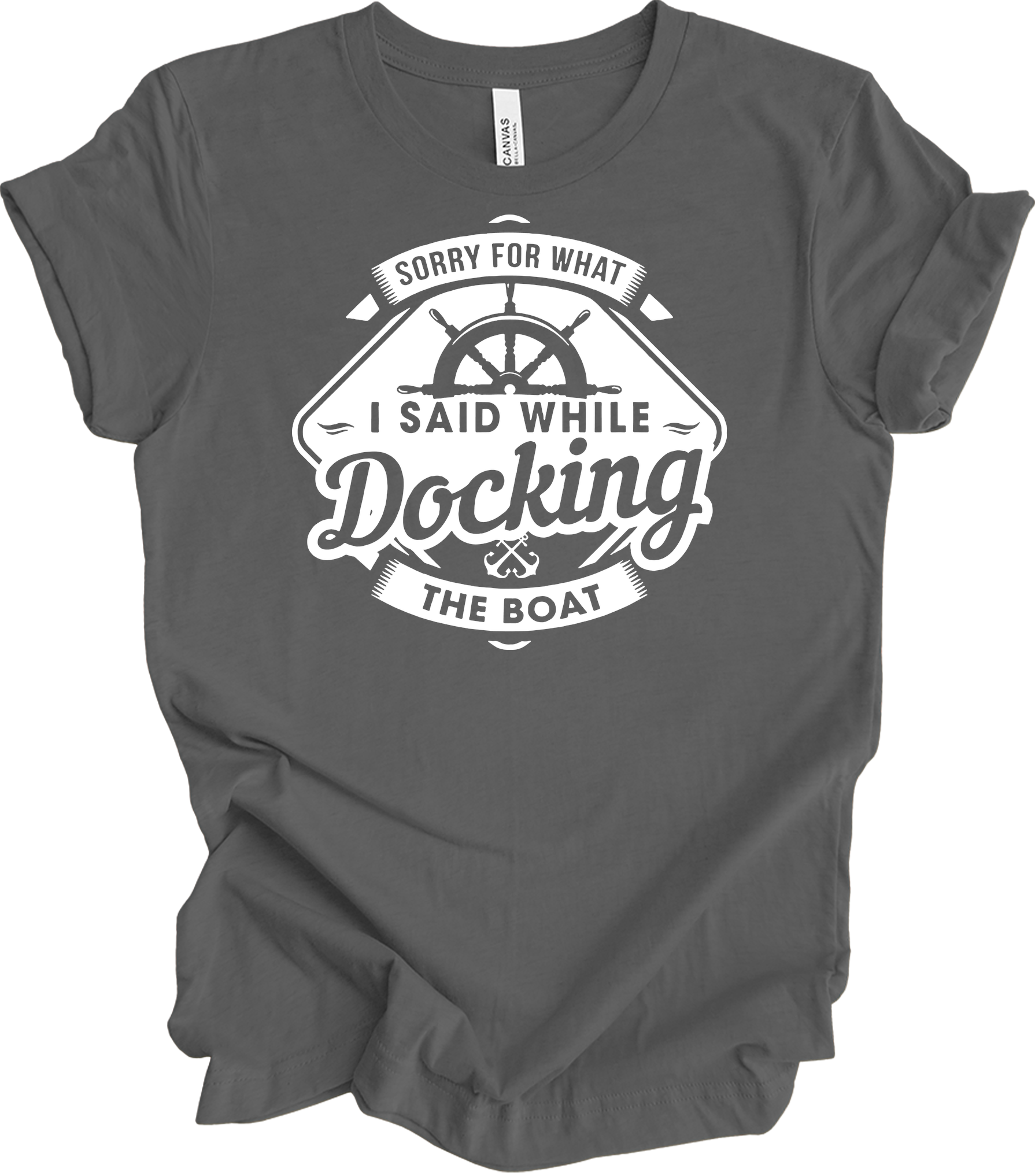 Boat Captain - Funny Docking Boat T-Shirt in Asphalt