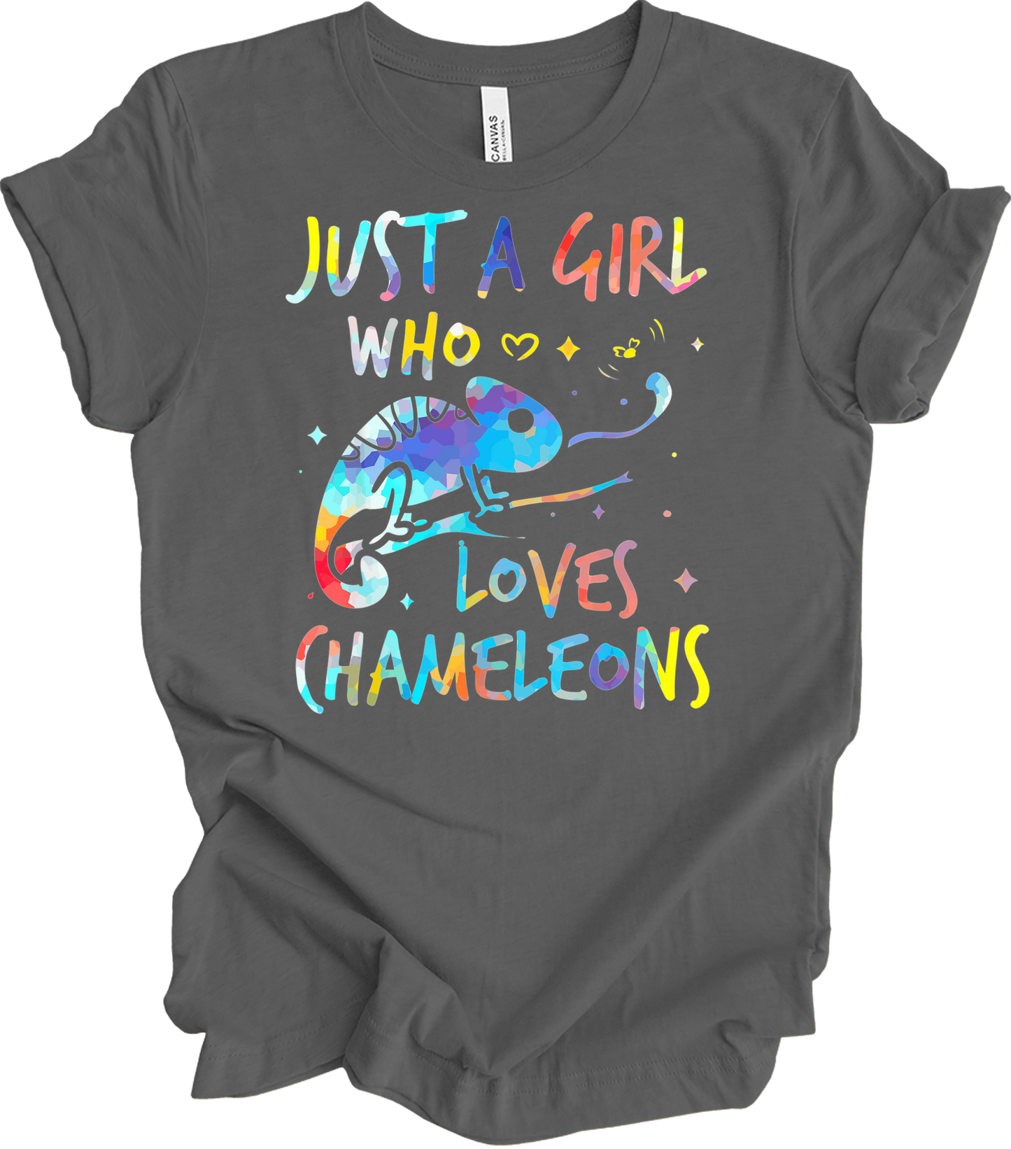 Girl Who Loves Chameleons T-Shirt in Asphalt