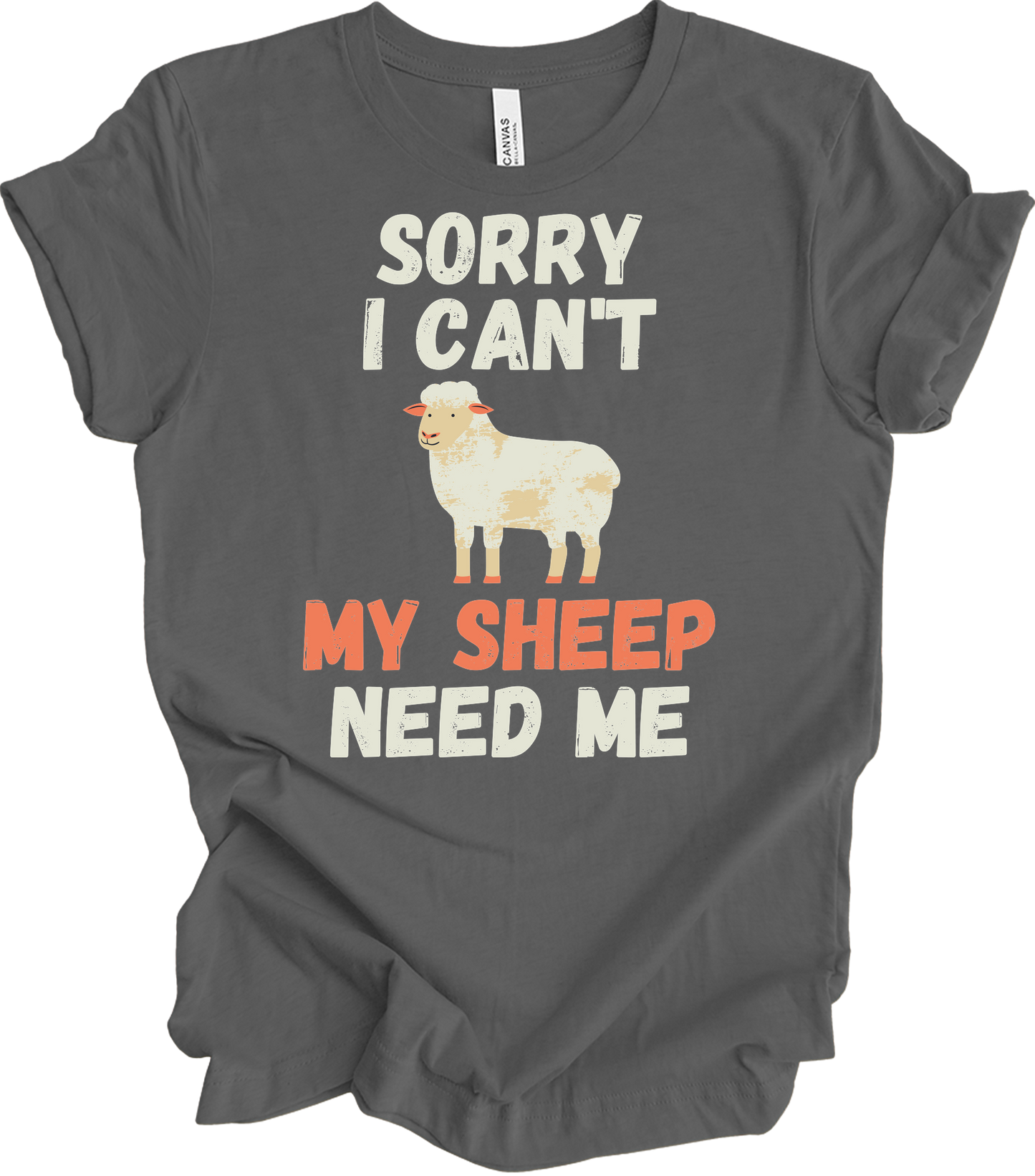 Sorry I Can't My Sheep Need Me T-Shirt in Asphalt
