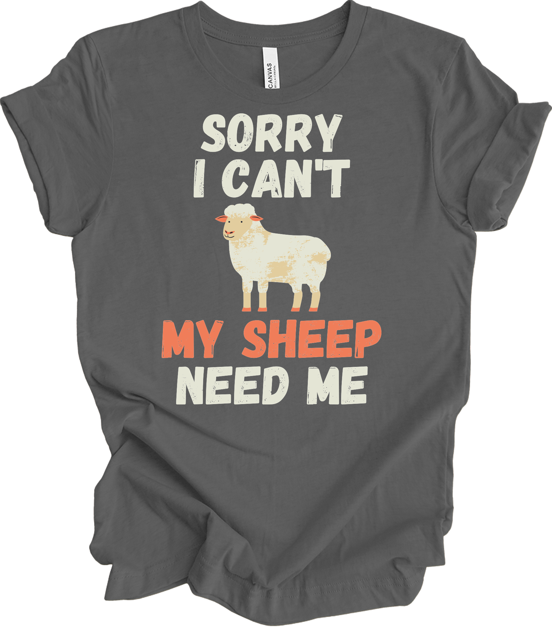 Sorry I Can't My Sheep Need Me T-Shirt in Asphalt