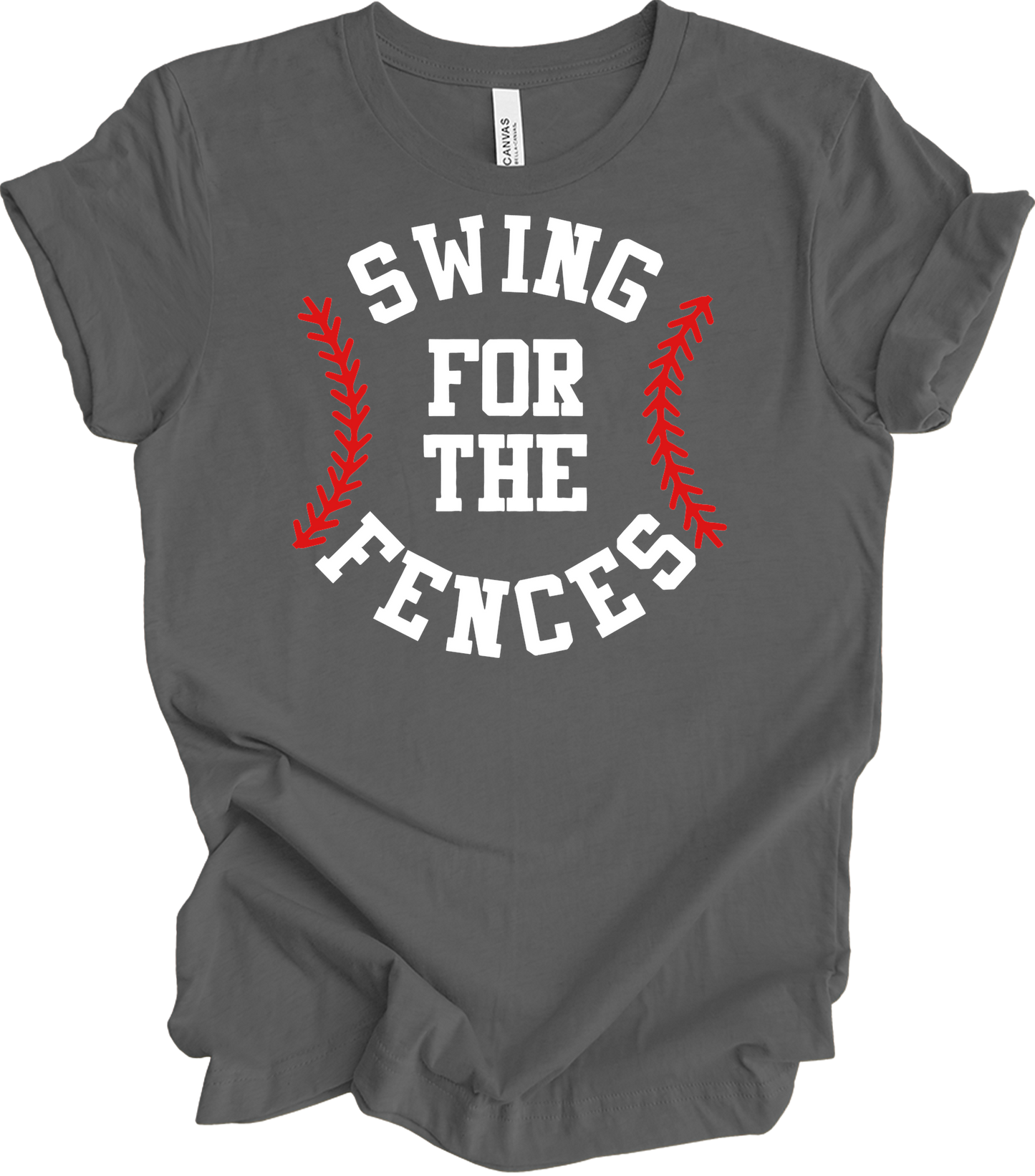 Swing for the Fences Baseball T-Shirt in Asphalt