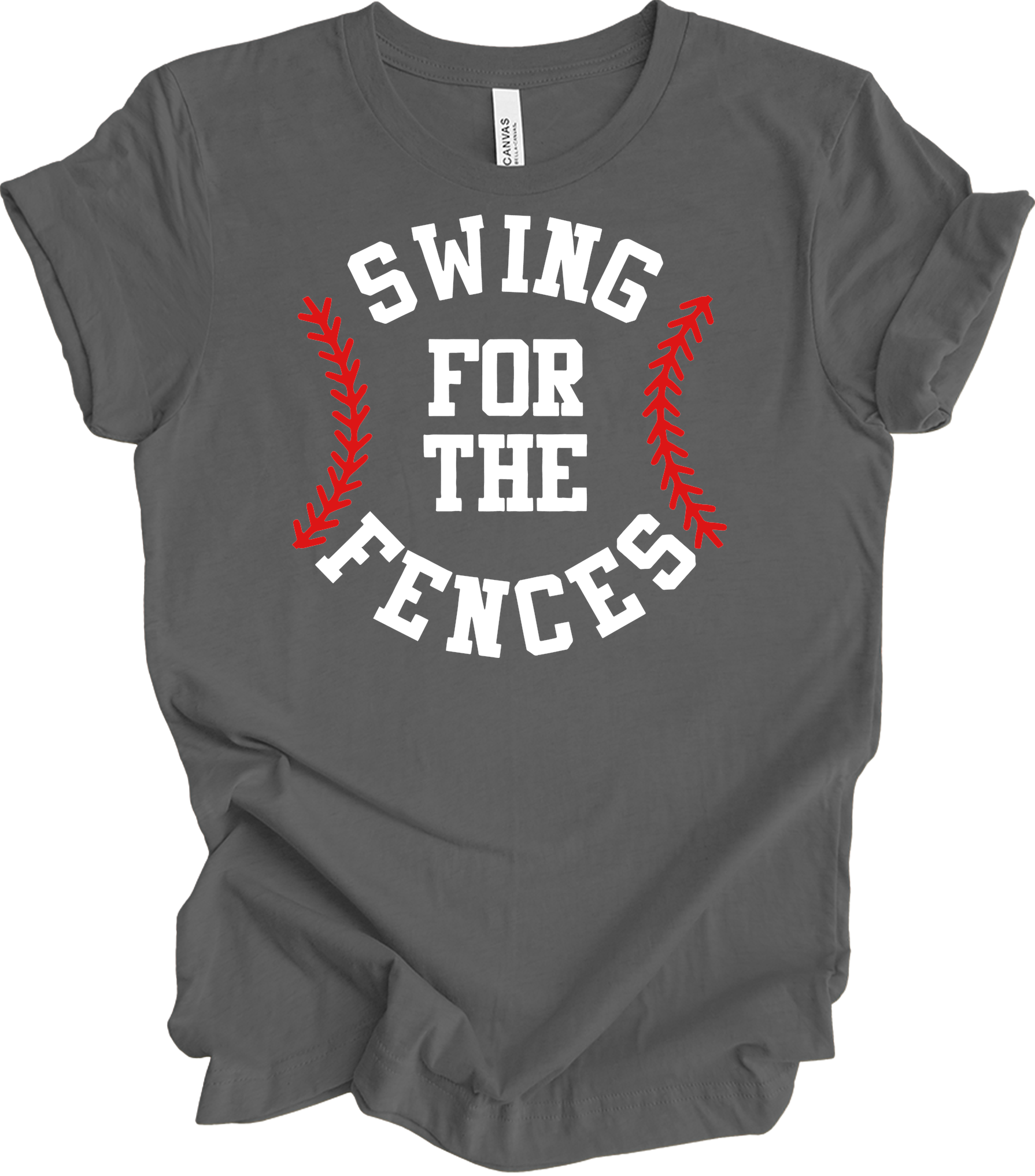 Swing for the Fences Baseball T-Shirt in Asphalt