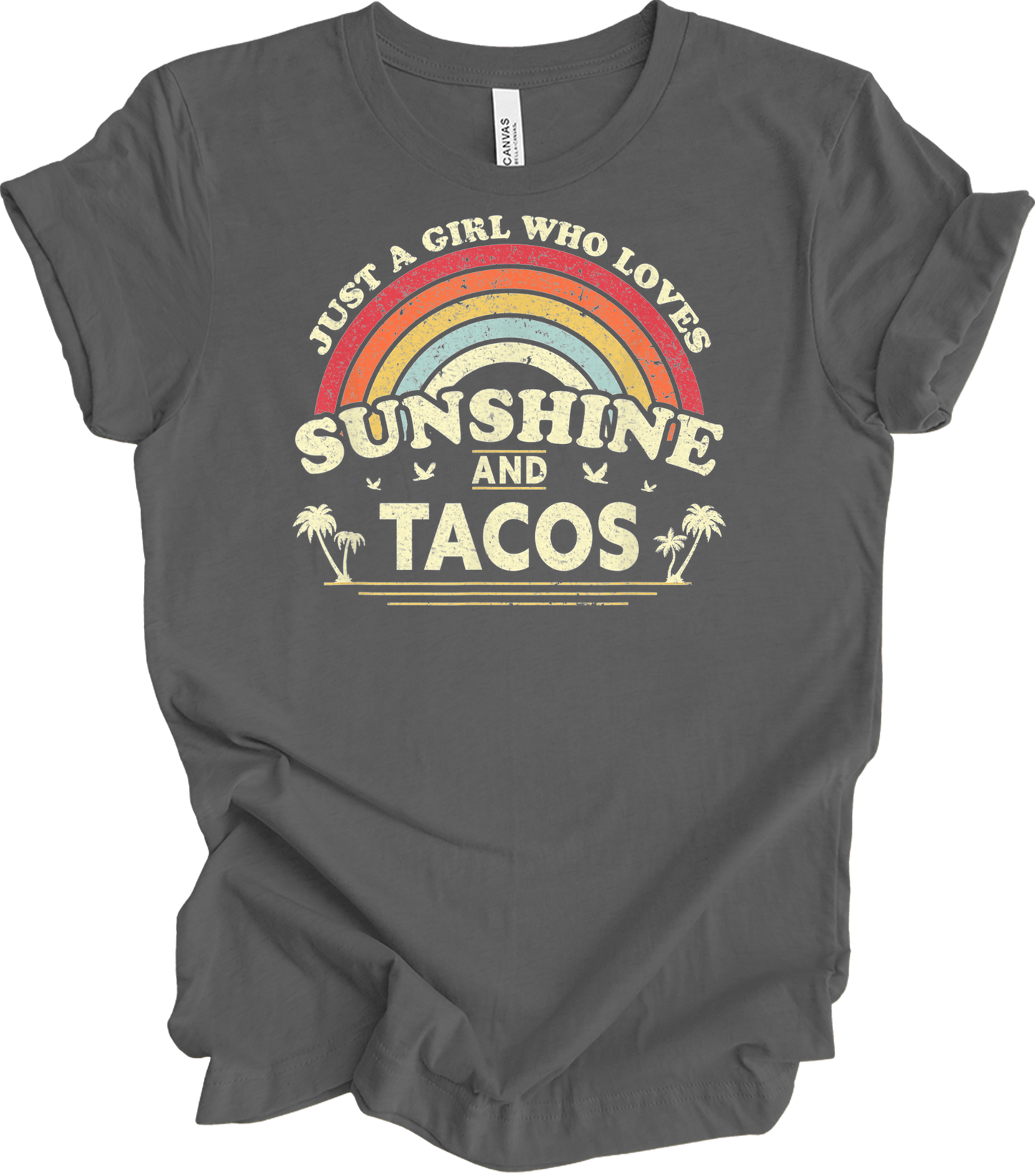 Sunshine and Tacos Lover T-Shirt in Asphalt