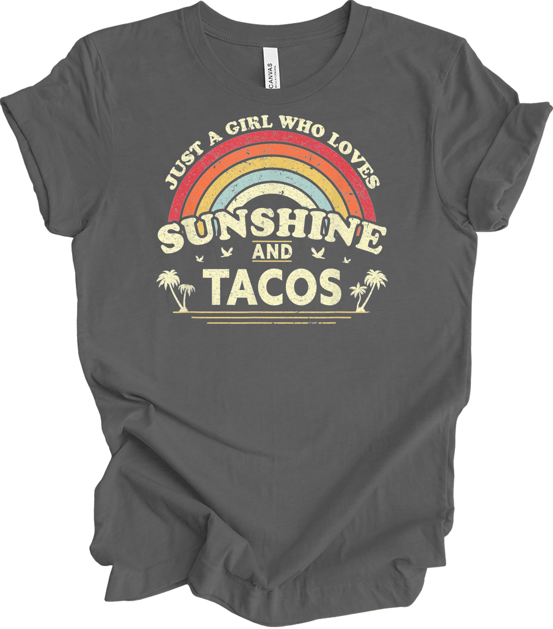 Sunshine and Tacos Lover T-Shirt in Asphalt