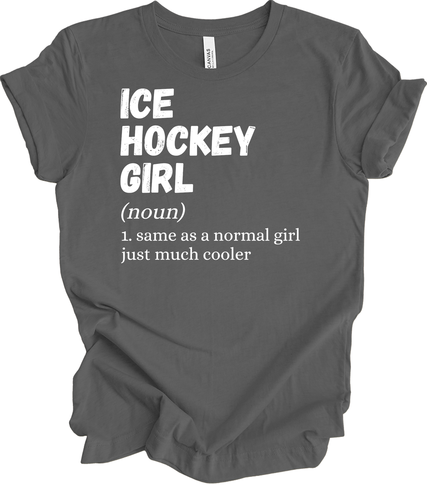Ice Hockey Girl Definition T-Shirt in Asphalt