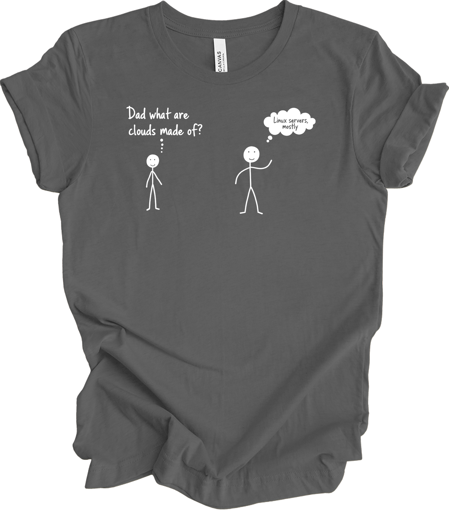 Dad What Are Clouds Made Of? Linux T-Shirt in Asphalt