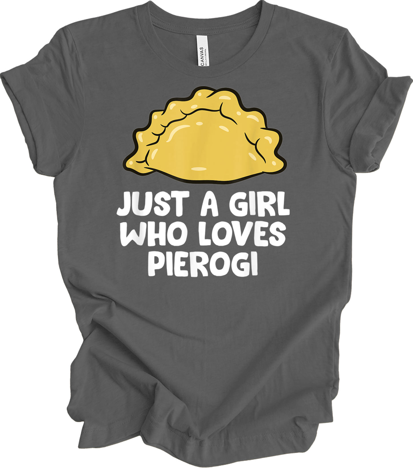 Girl Who Loves Pierogi T-Shirt in Asphalt