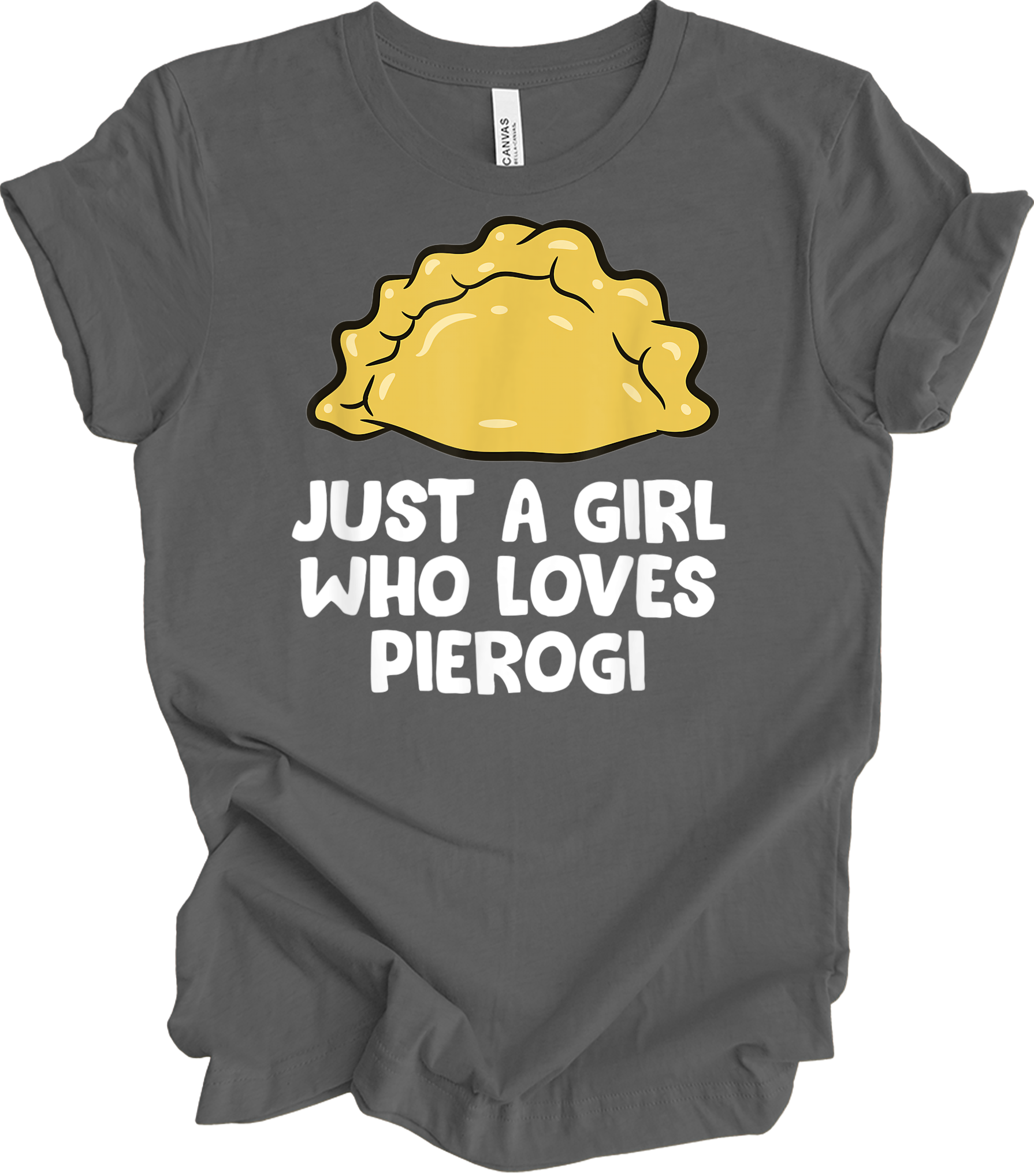 Girl Who Loves Pierogi T-Shirt in Asphalt