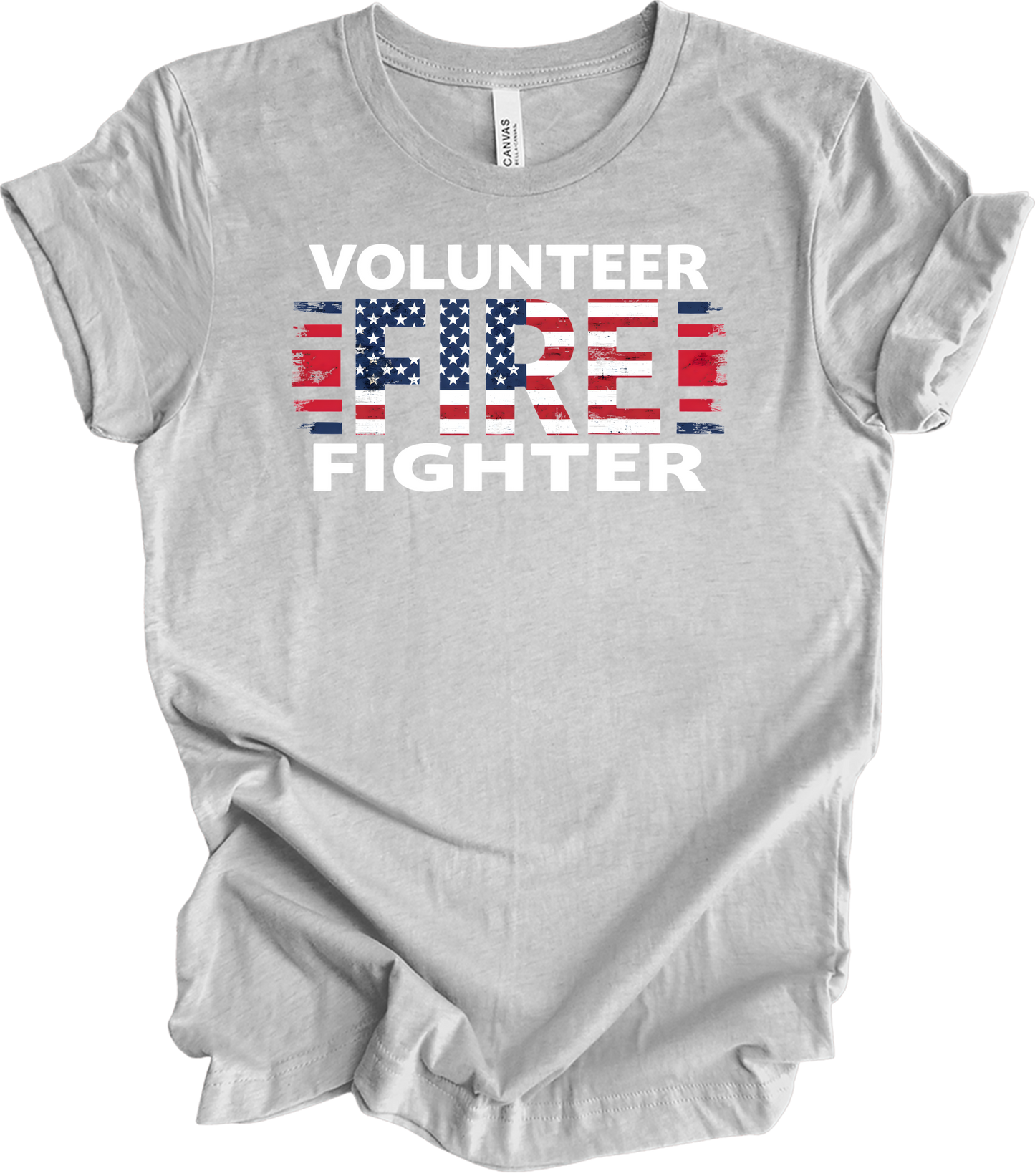 Volunr Firefighter USA Flag T-Shirt in Athletic Heather