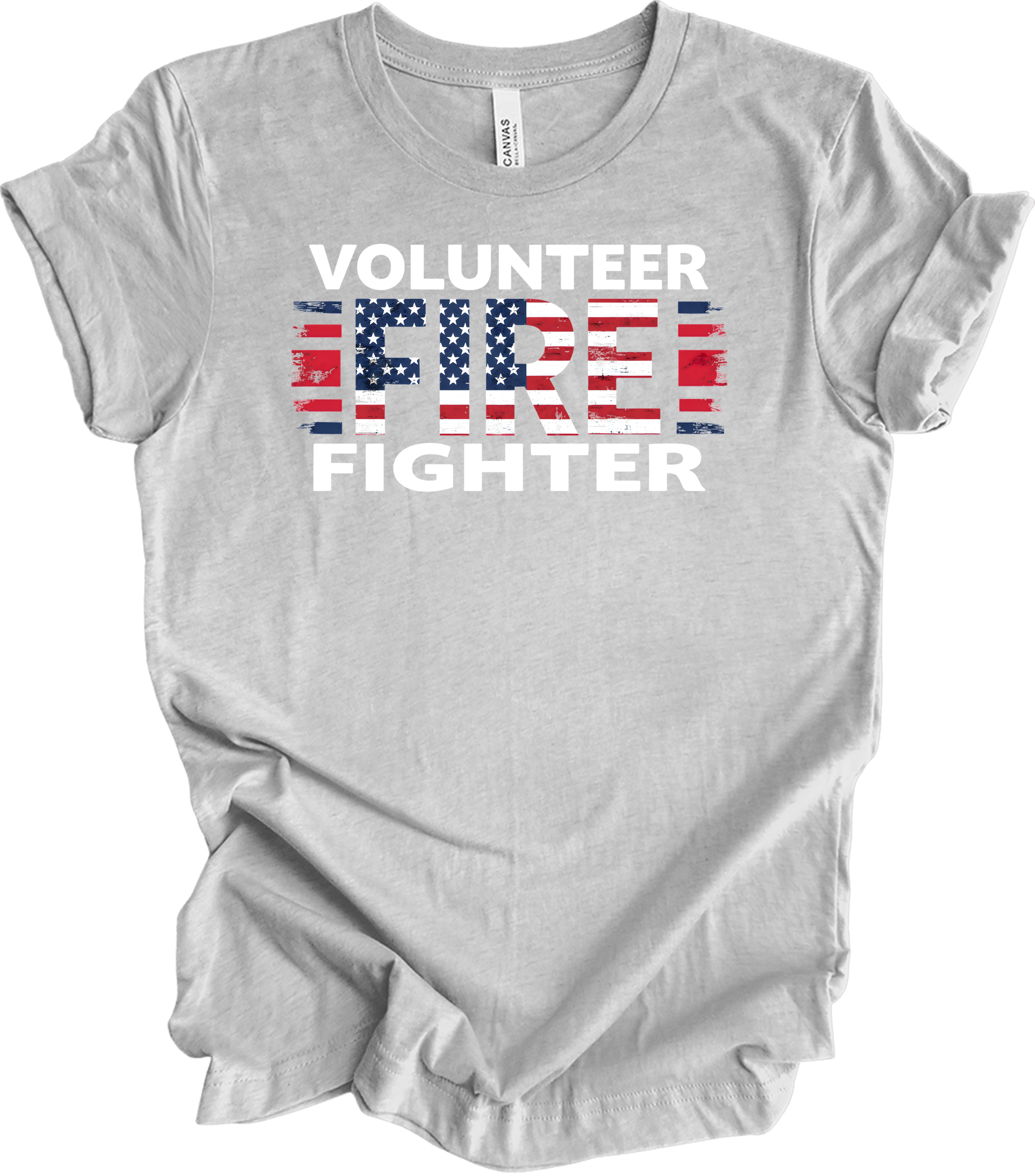 Volunr Firefighter USA Flag T-Shirt in Athletic Heather