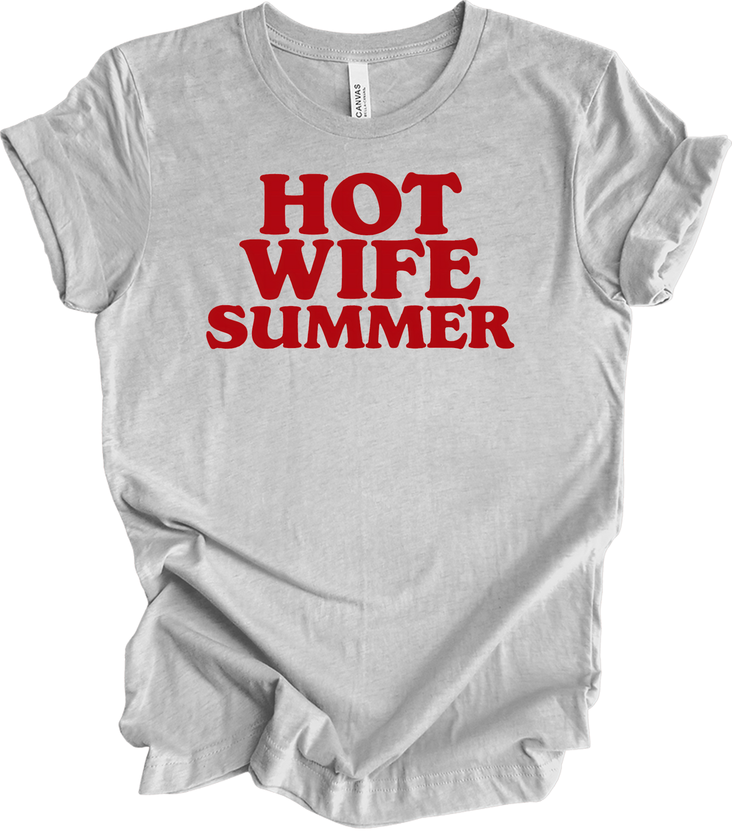 Hot Wife Summer - Fun Gift T-Shirt in Athletic Heather