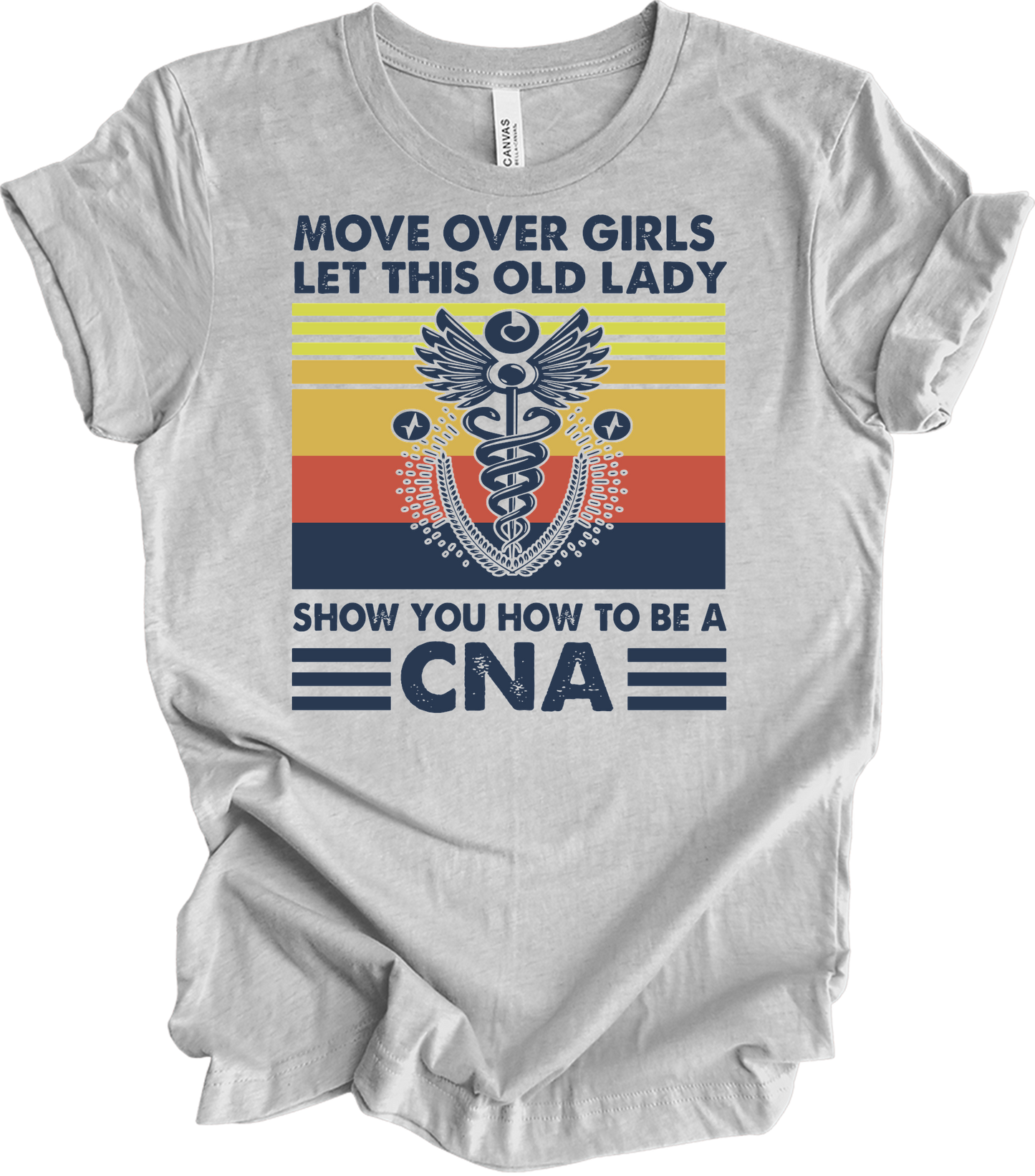 Old Lady CNA Nurse T-Shirt in Athletic Heather