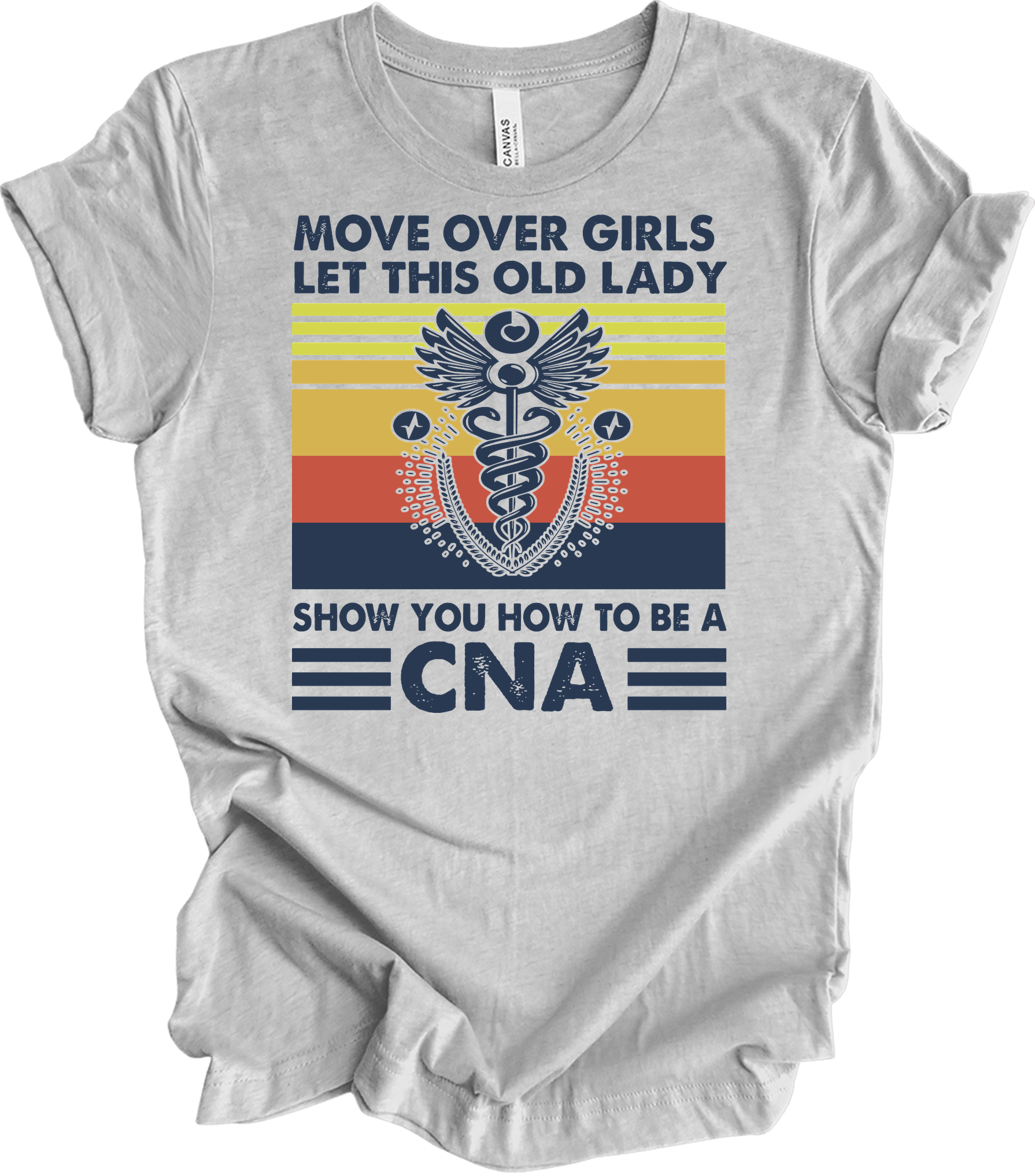 Old Lady CNA Nurse T-Shirt in Athletic Heather