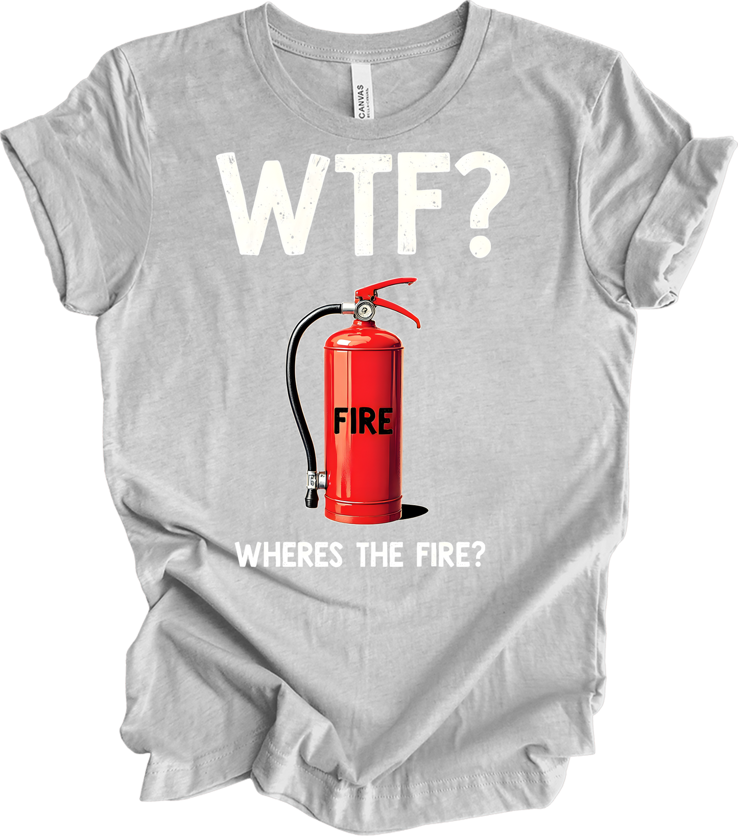WTF? Fire Extinguisher T-Shirt in Athletic Heather