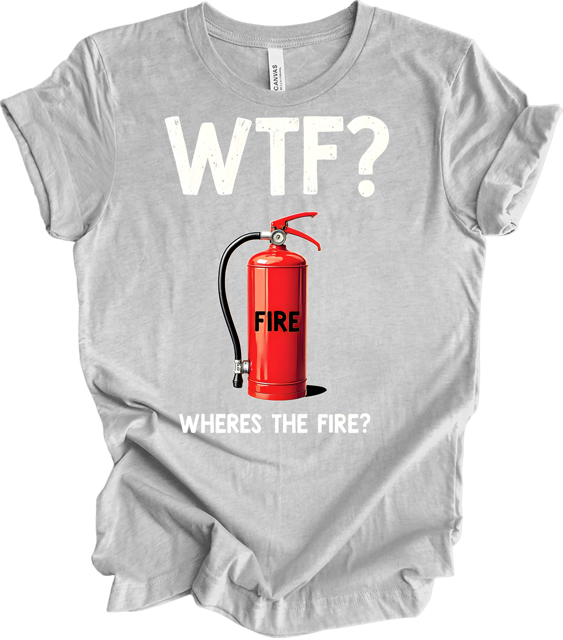 WTF? Fire Extinguisher T-Shirt in Athletic Heather