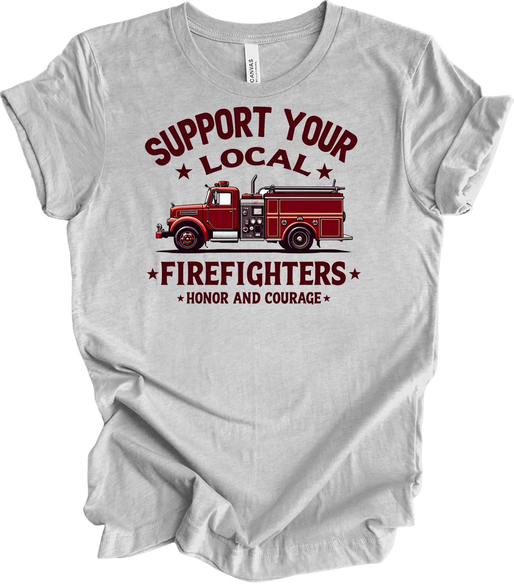 Support Local Firefighters T-Shirt in Athletic Heather