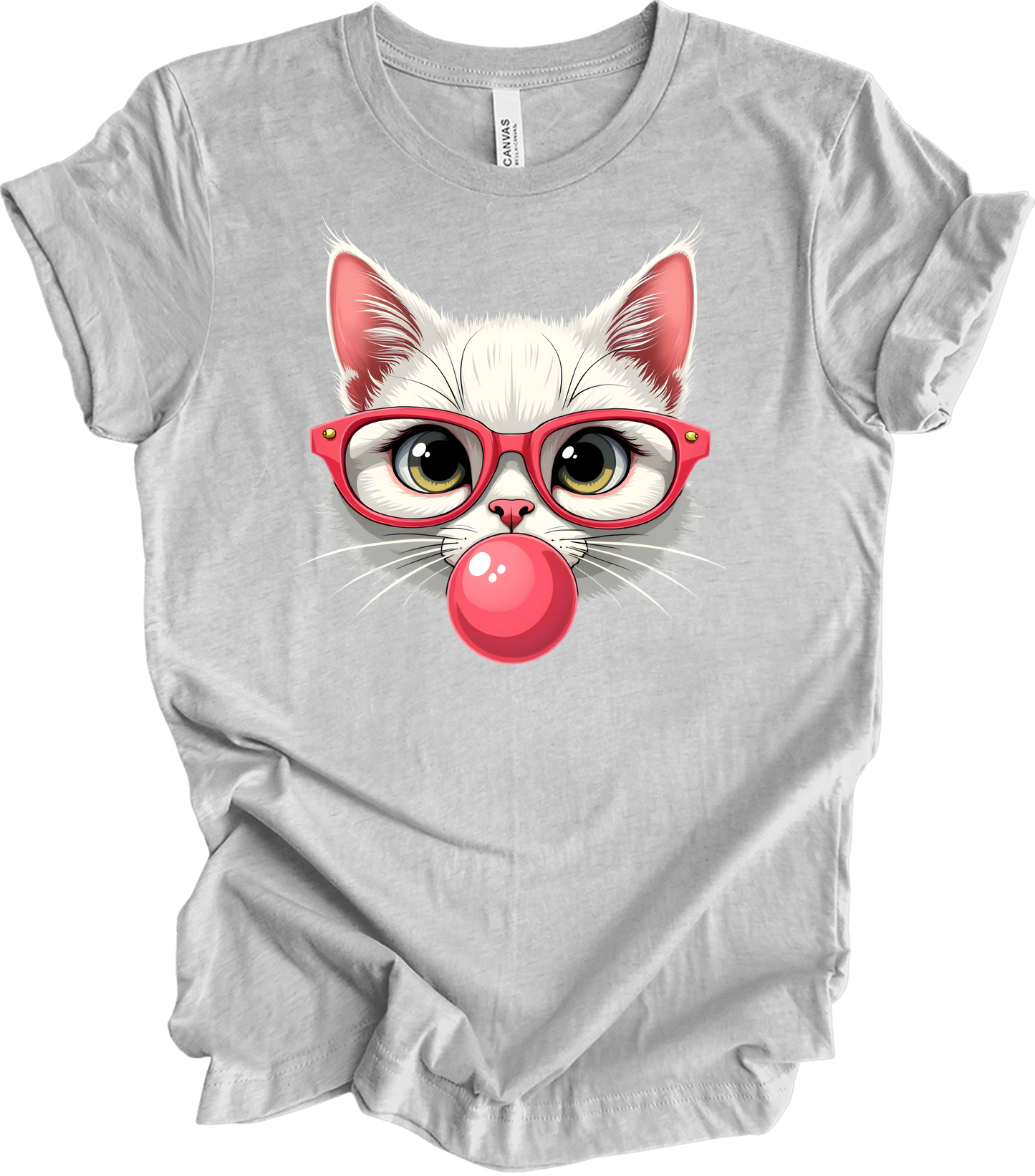 Cat Sunglasses & Bubblegum T-Shirt in Athletic Heather