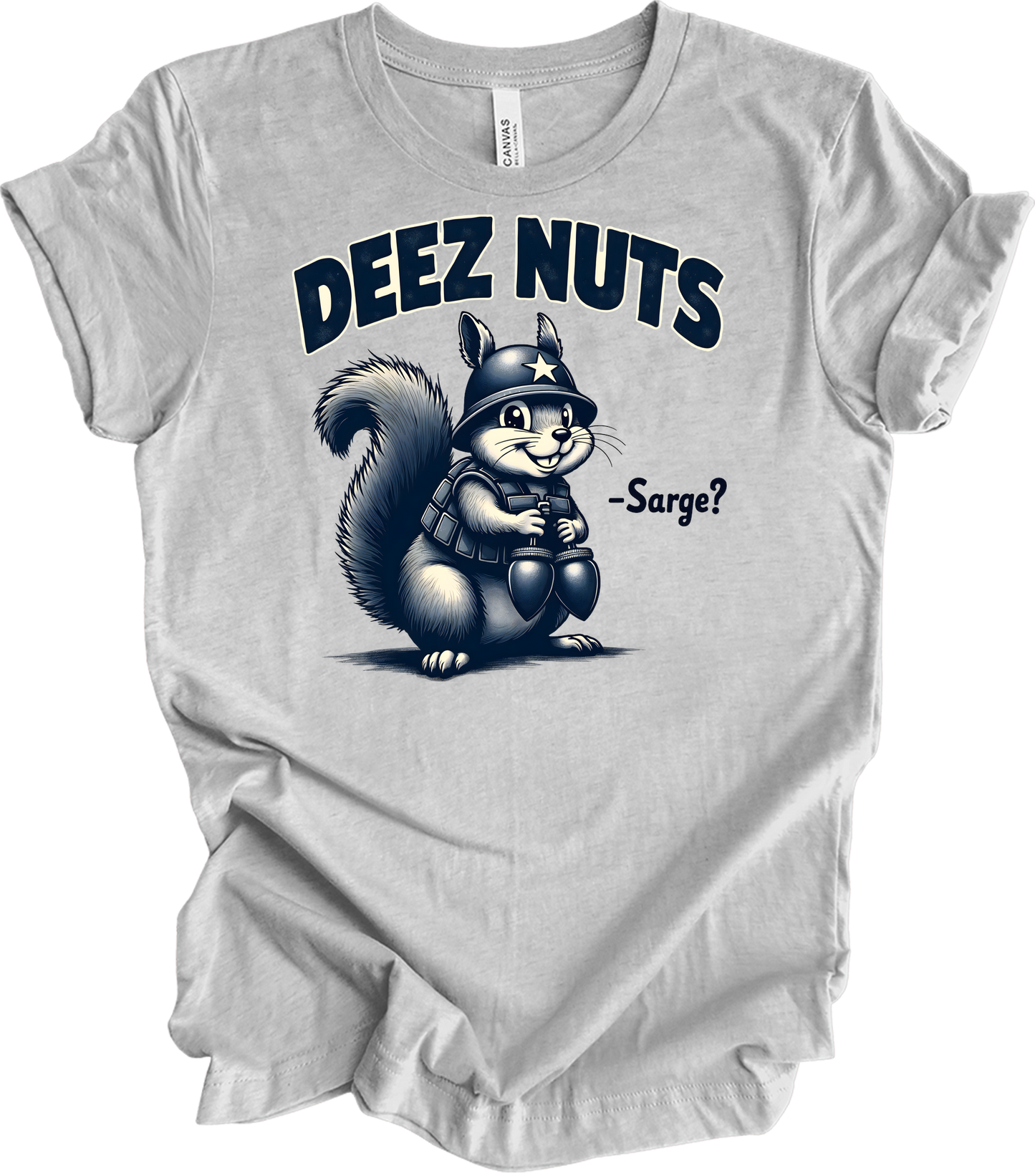 Funny 'Deez Nuts' Squirrel T-Shirt in Athletic Heather