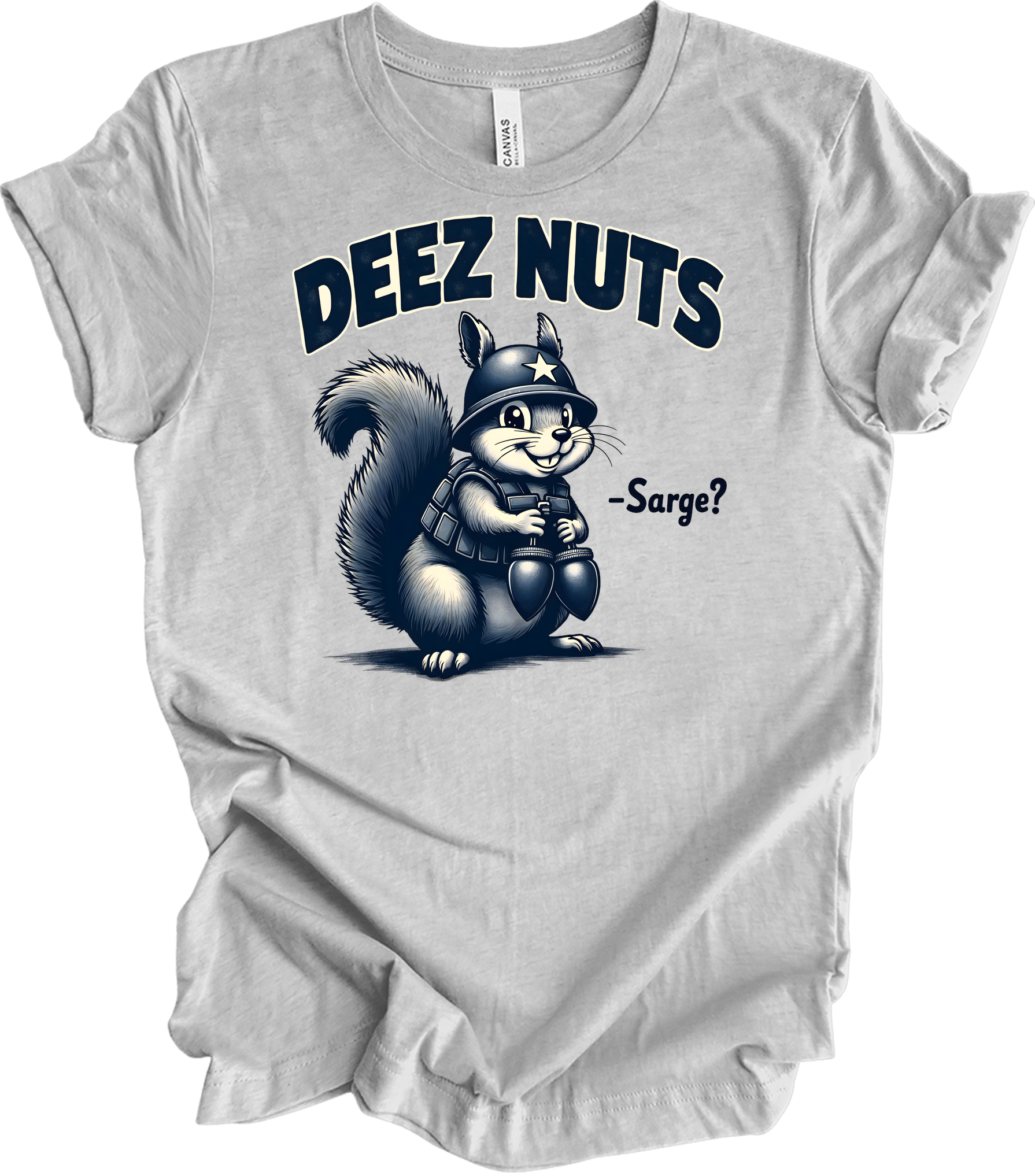 Funny 'Deez Nuts' Squirrel T-Shirt in Athletic Heather