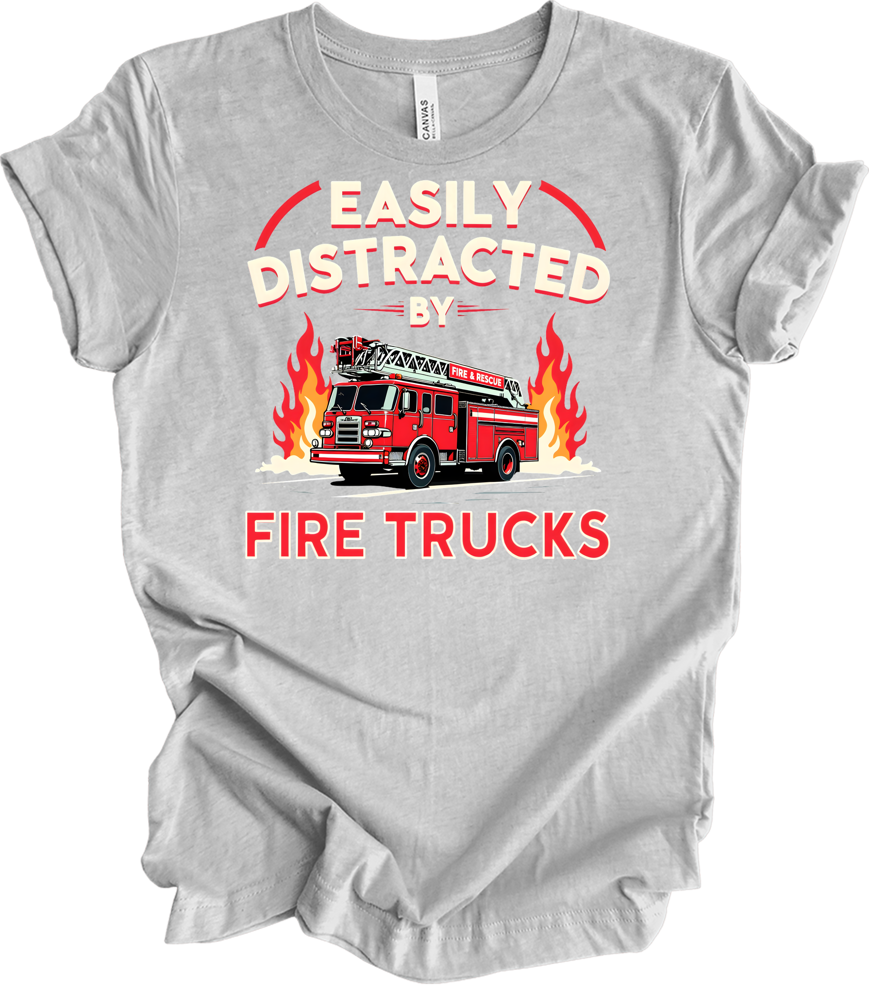 Firefighter Distracted T-Shirt in Athletic Heather