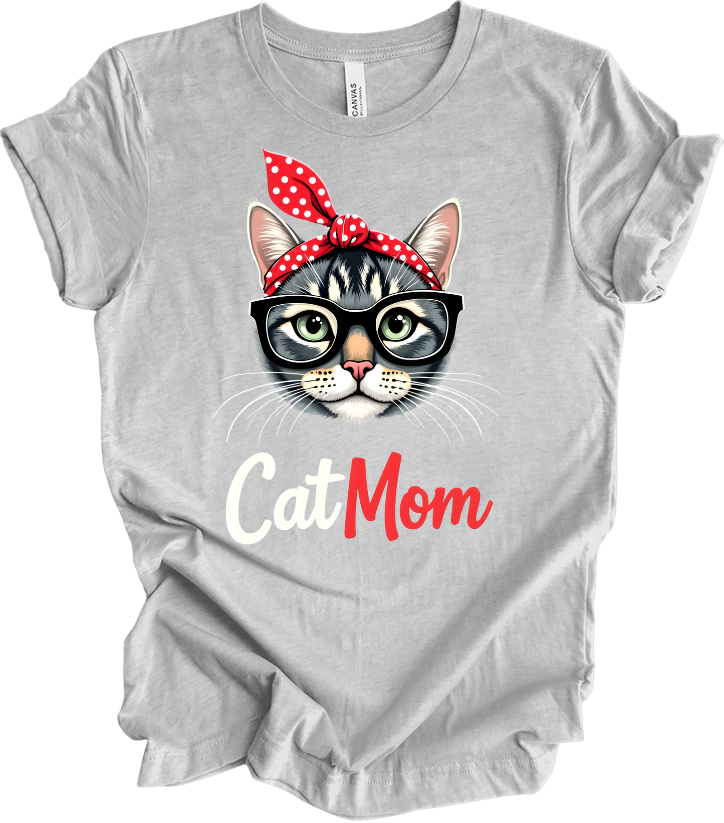 Cute Cat Mom - Fun & Stylish T-Shirt in Athletic Heather
