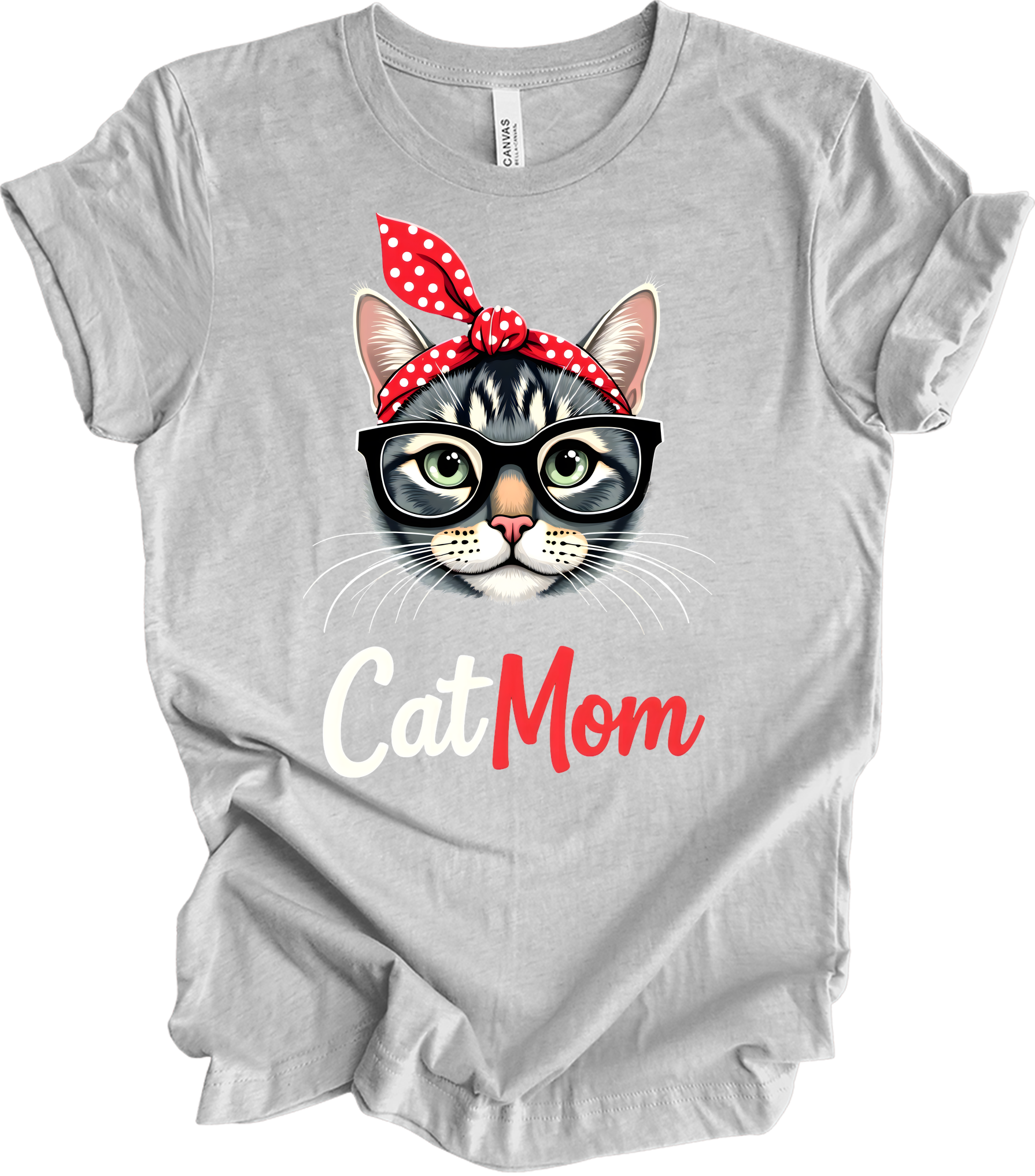 Cute Cat Mom - Fun & Stylish T-Shirt in Athletic Heather