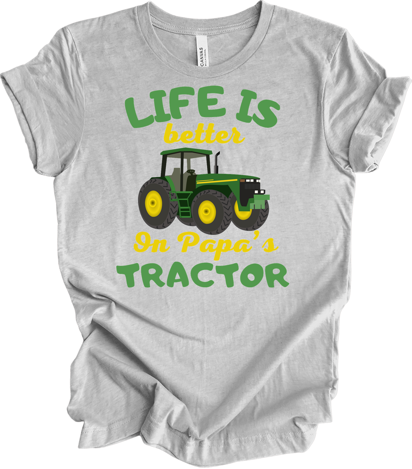 Life Is Better On Papa's Tractor T-Shirt in Athletic Heather