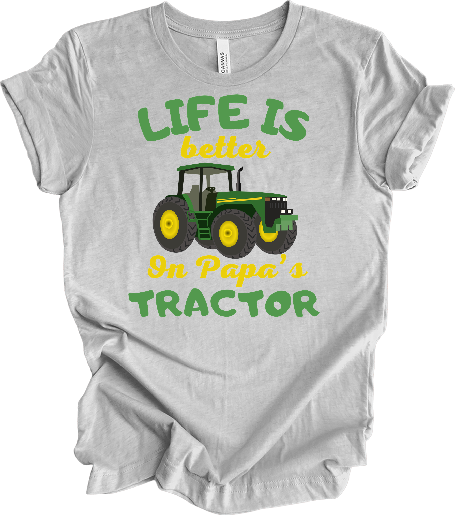 Life Is Better On Papa's Tractor T-Shirt in Athletic Heather