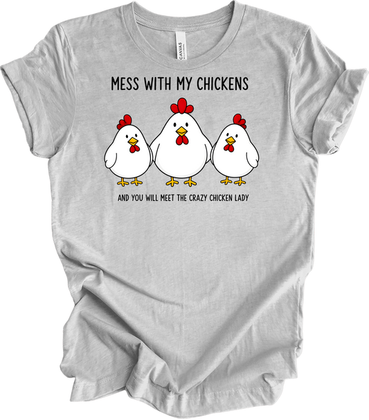 Mess With My Chickens T-Shirt in Athletic Heather
