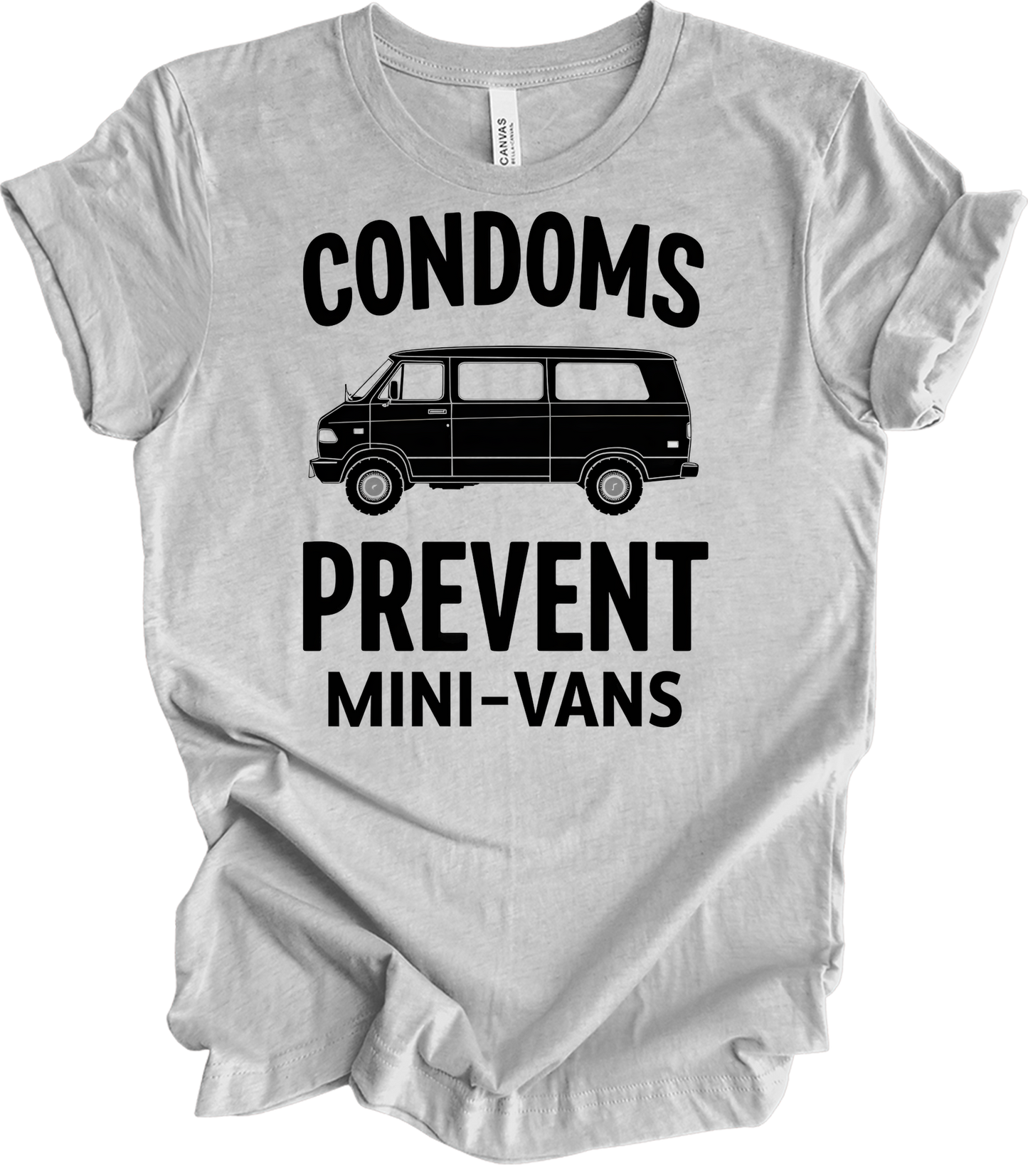 Condoms Prevent Mini-Vans T-Shirt in Athletic Heather