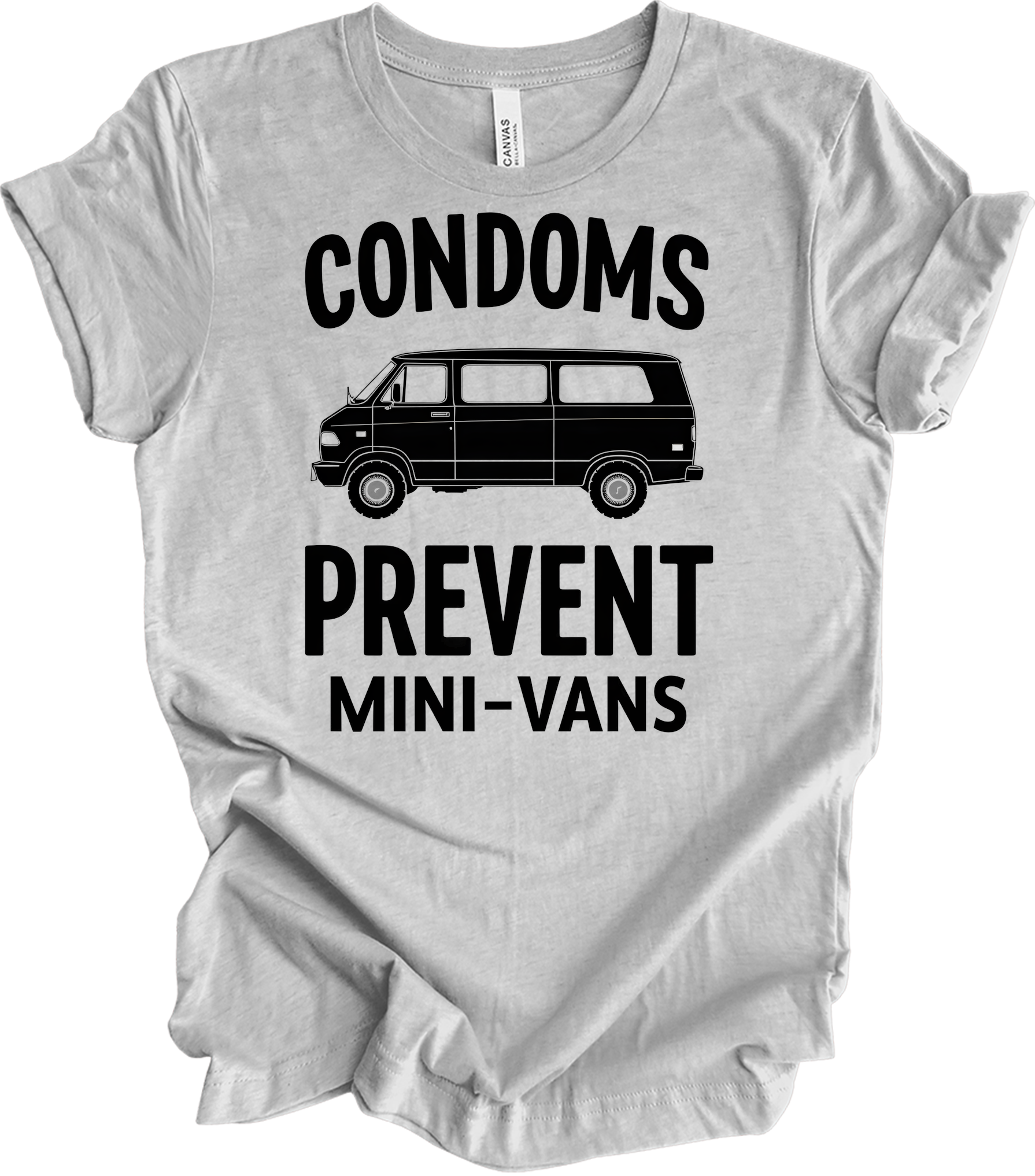 Condoms Prevent Mini-Vans T-Shirt in Athletic Heather