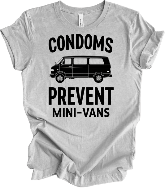 Condoms Prevent Mini-Vans T-Shirt in Athletic Heather