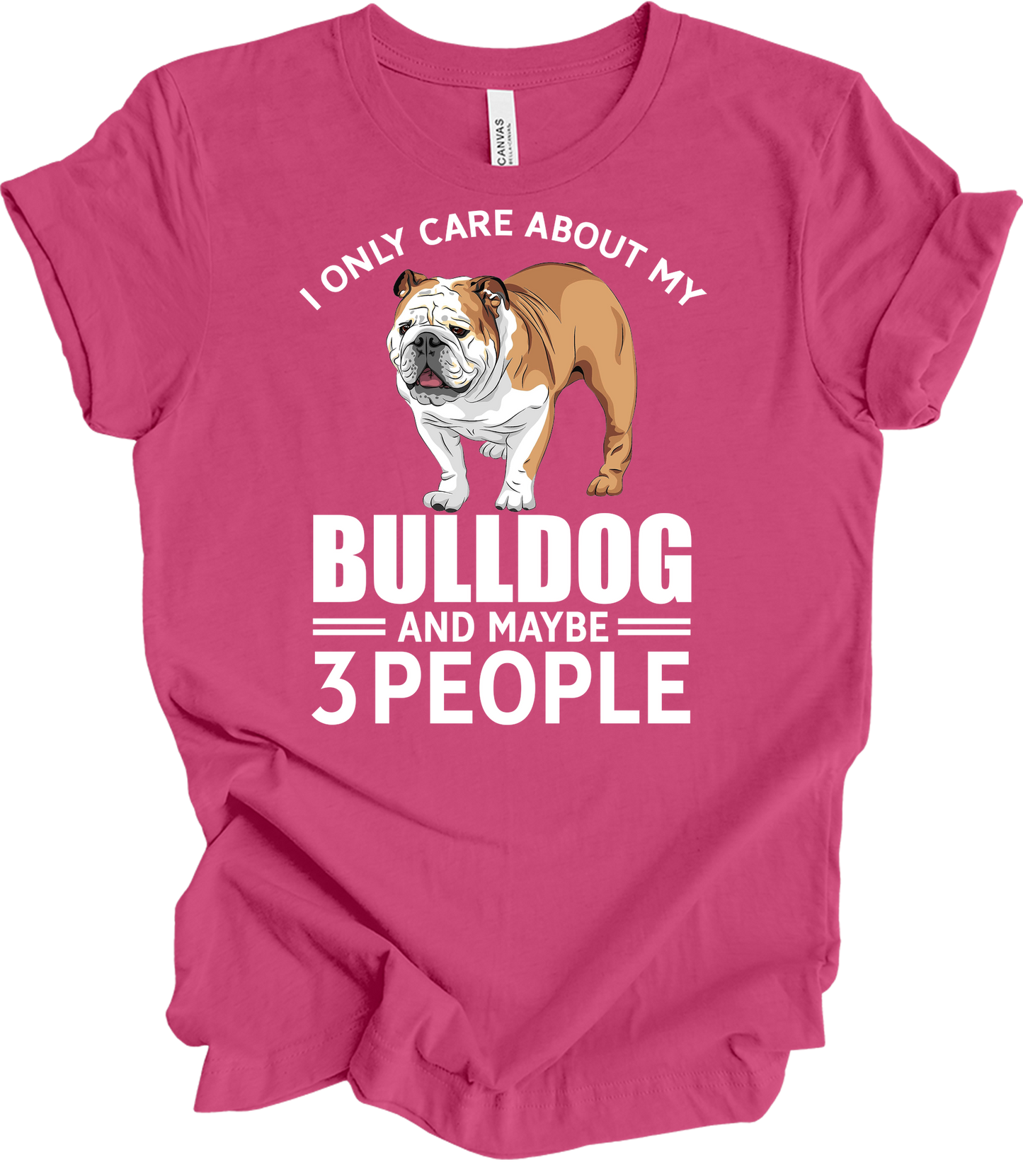 English Bulldog Graphic - Bulldog Owner Gift T-Shirt in Berry