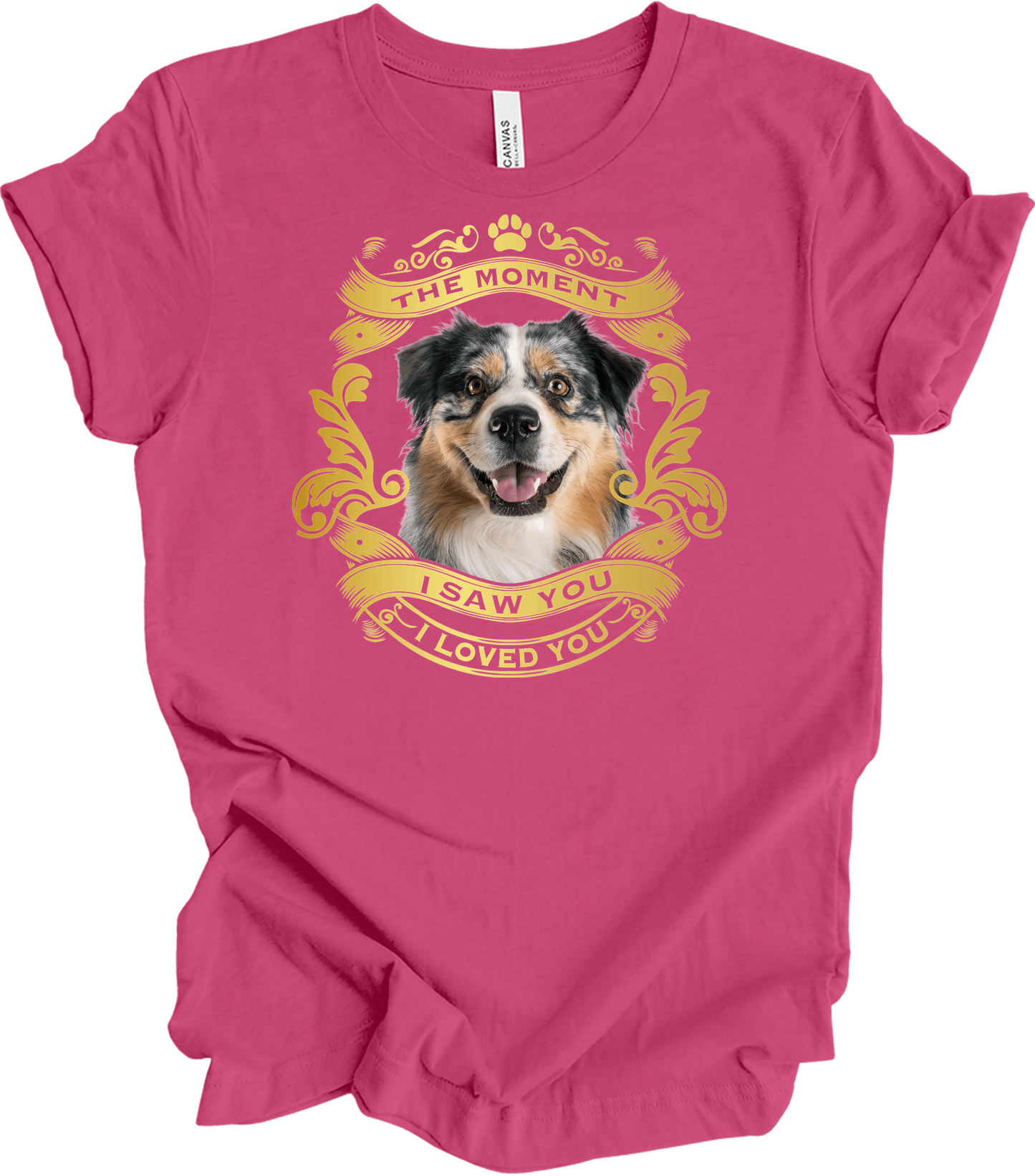 Australian Shepherd Love T-Shirt in Berry