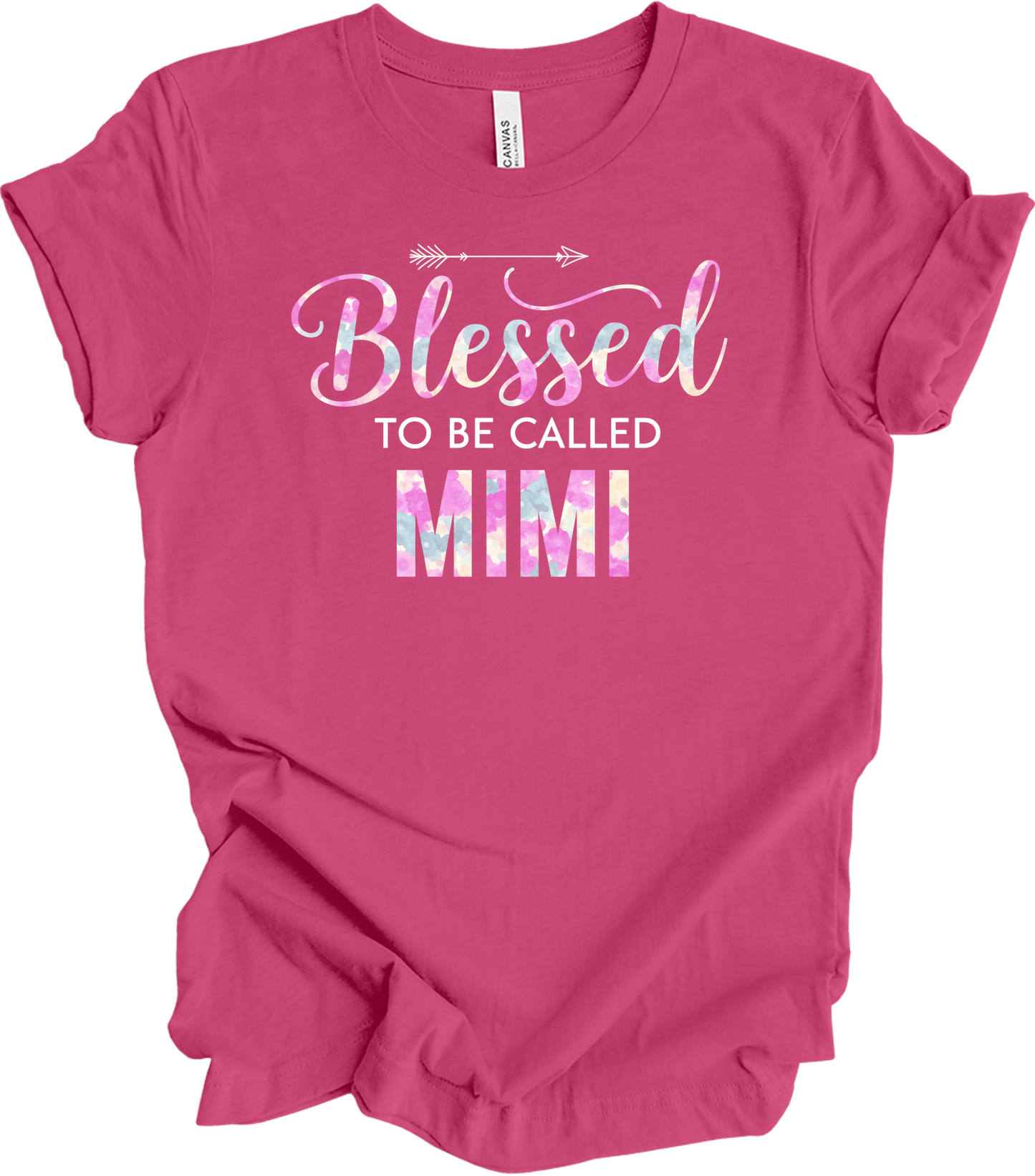 Blessed Mimi Floral Gift T-Shirt in Berry