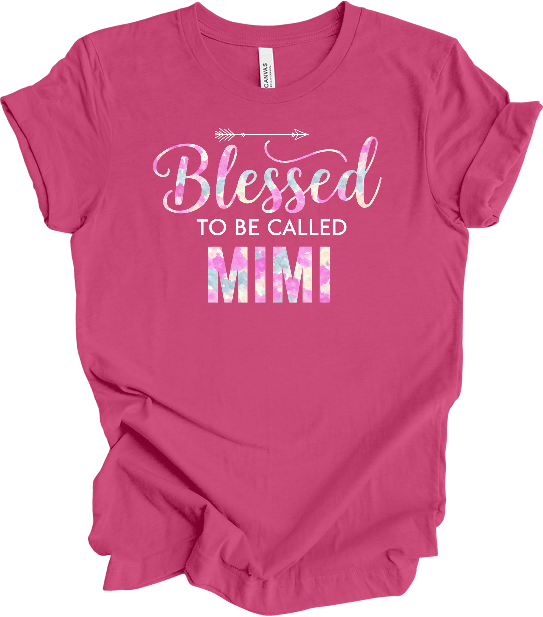 Blessed Mimi Floral Gift T-Shirt in Berry