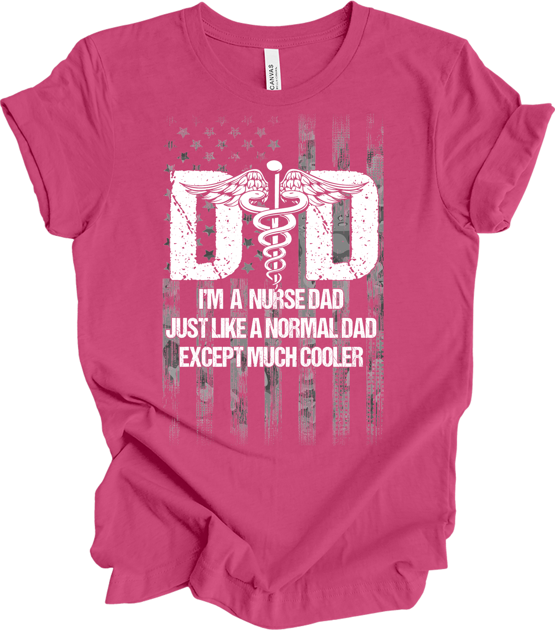 American Flag Registered Nurse RN Patriotic USA Flag T-Shirt in Berry
