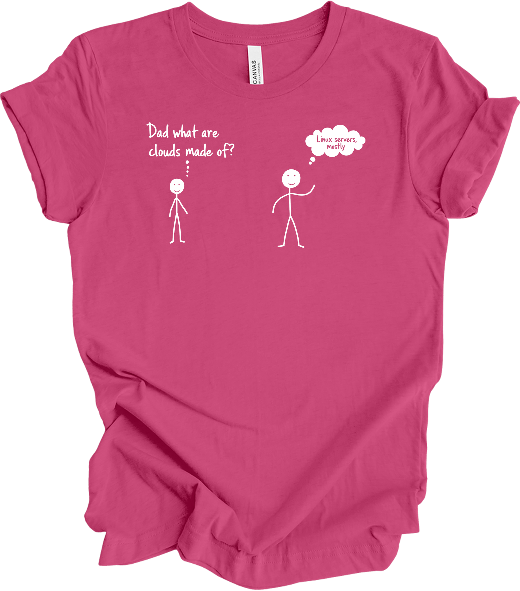 Dad What Are Clouds Made Of? Linux T-Shirt in Berry