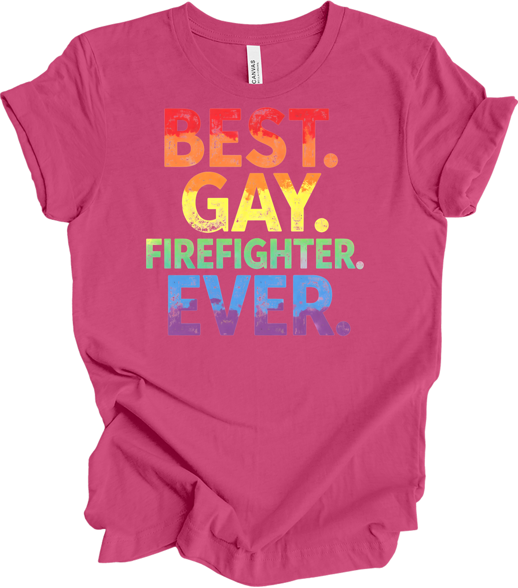 Best Gay Firefighter Ever T-Shirt in Berry