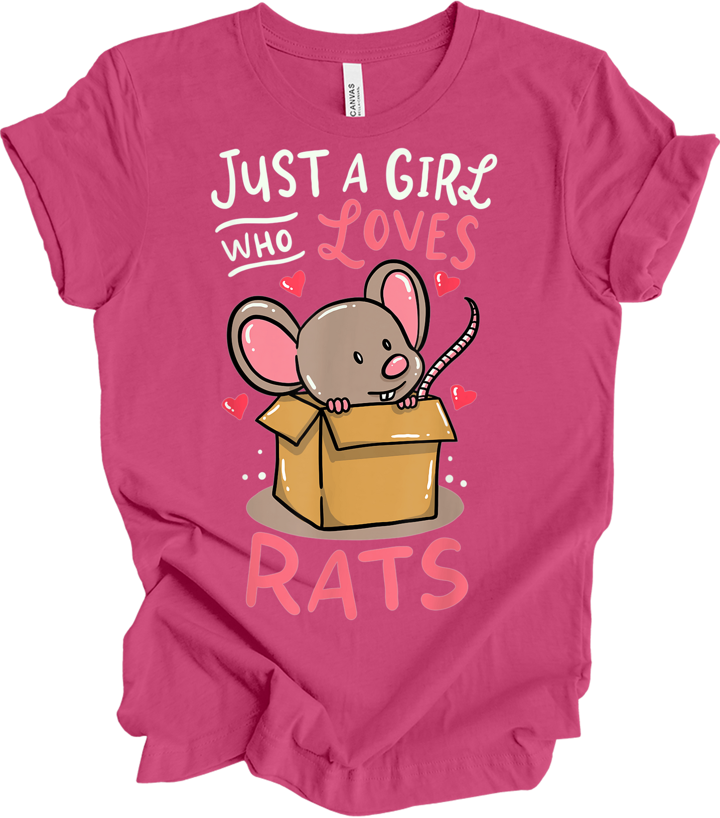 Just a Girl Who Loves Rats T-Shirt in Berry