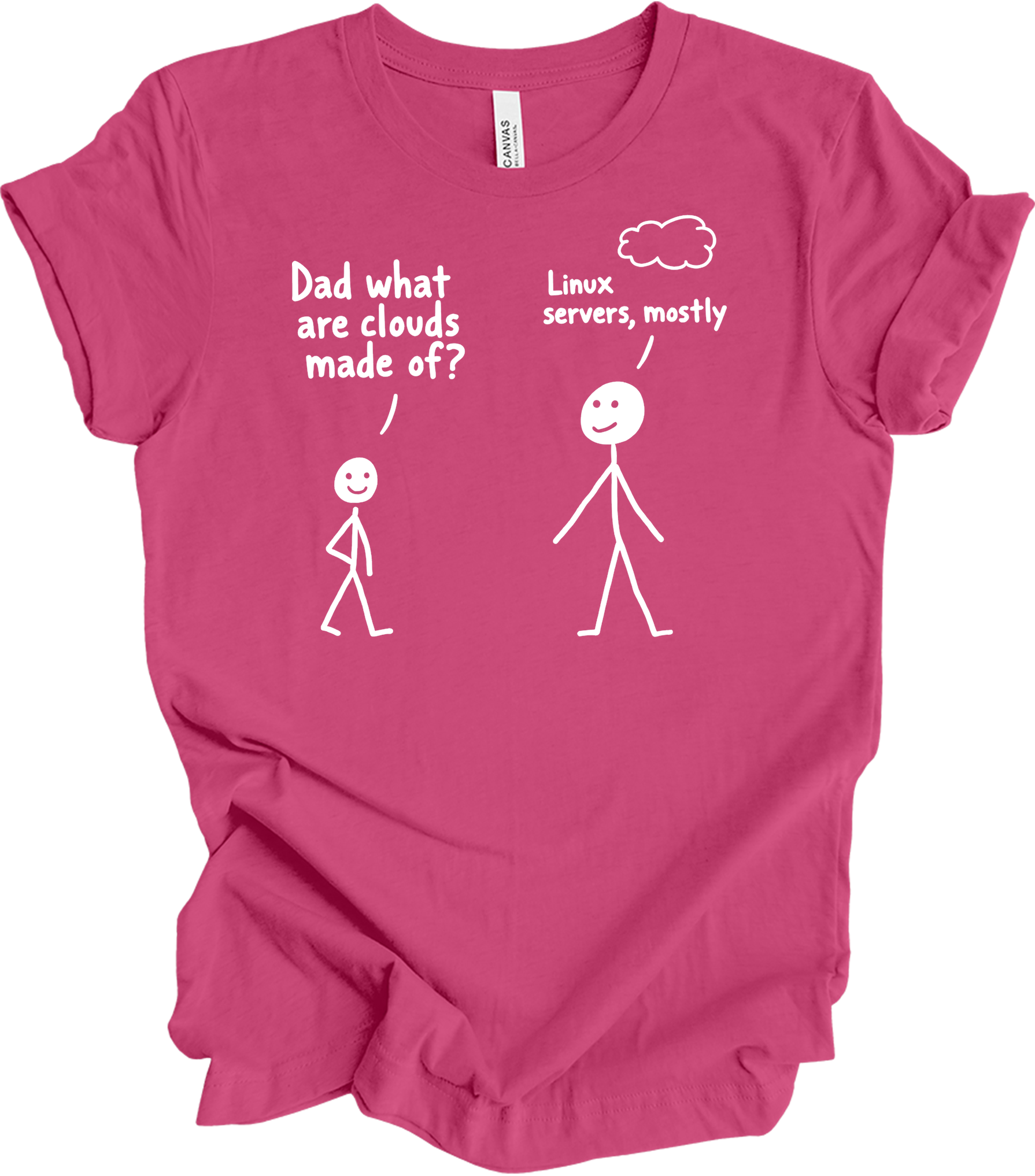 Dad What Are Clouds Made Of? Linux T-Shirt in Berry