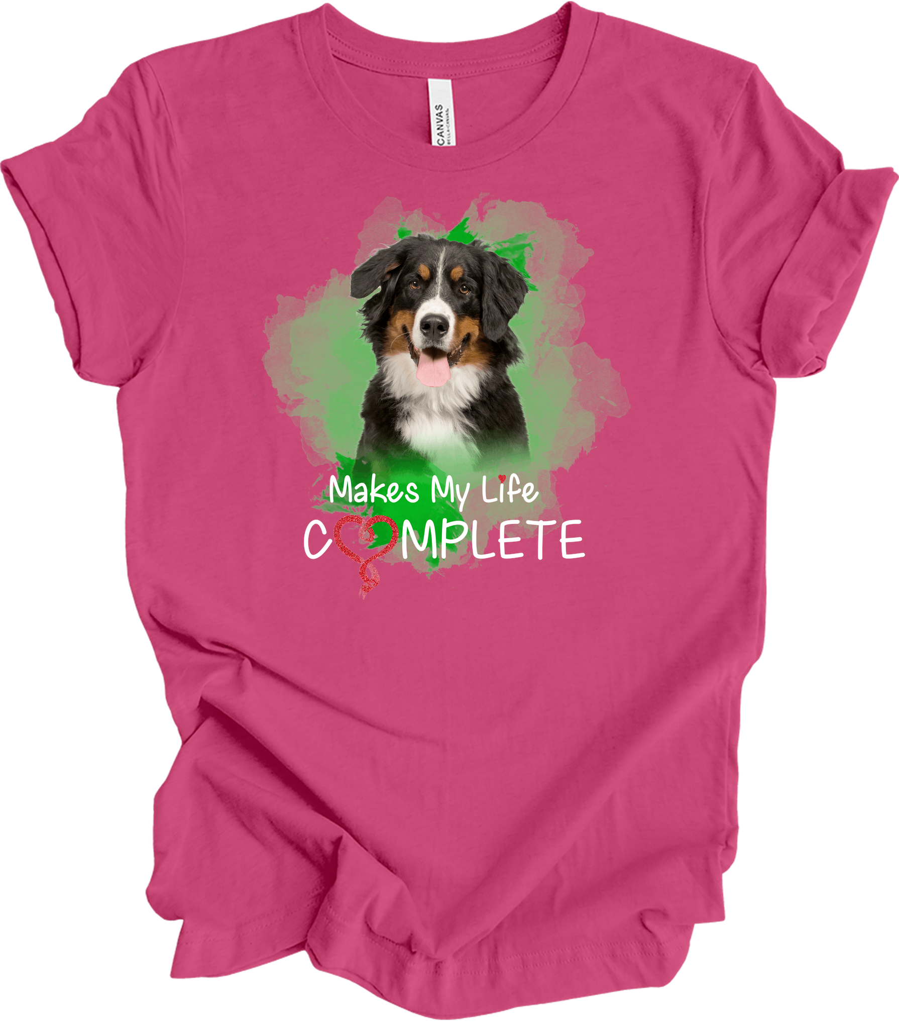 Bernese Mountain Dog Complete T-Shirt in Berry
