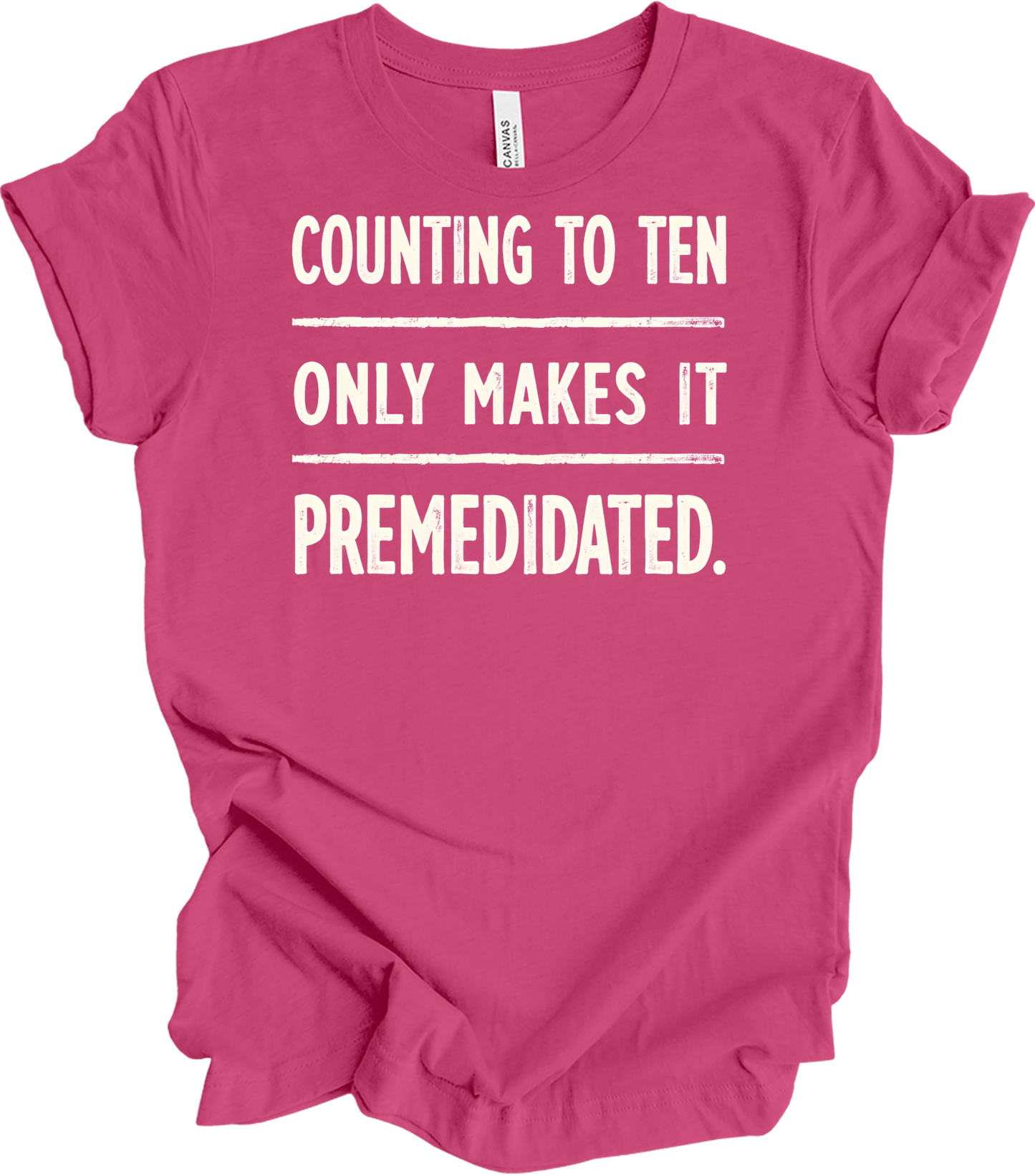 Counting to Ten Funny T-Shirt in Berry